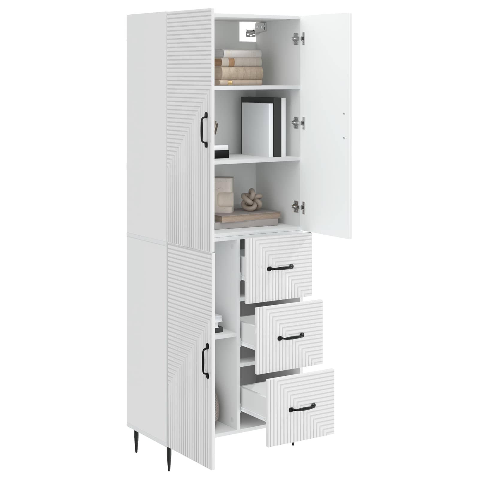 Ensemble de Meubles 2 pcs Blanc brillant 66 x 34,5 x 89,5 cm - XIOS