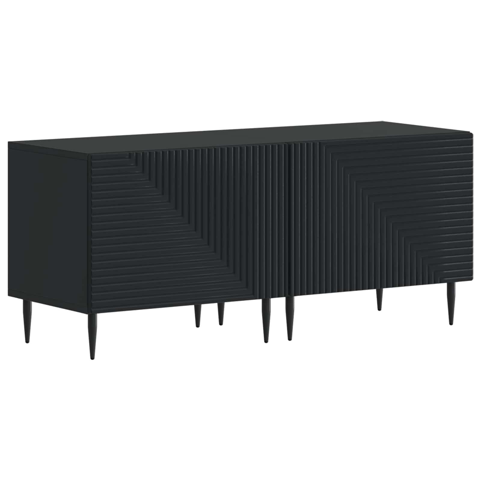 Ensemble de 3 Meubles TV LED Noir Bois d'ingénierie