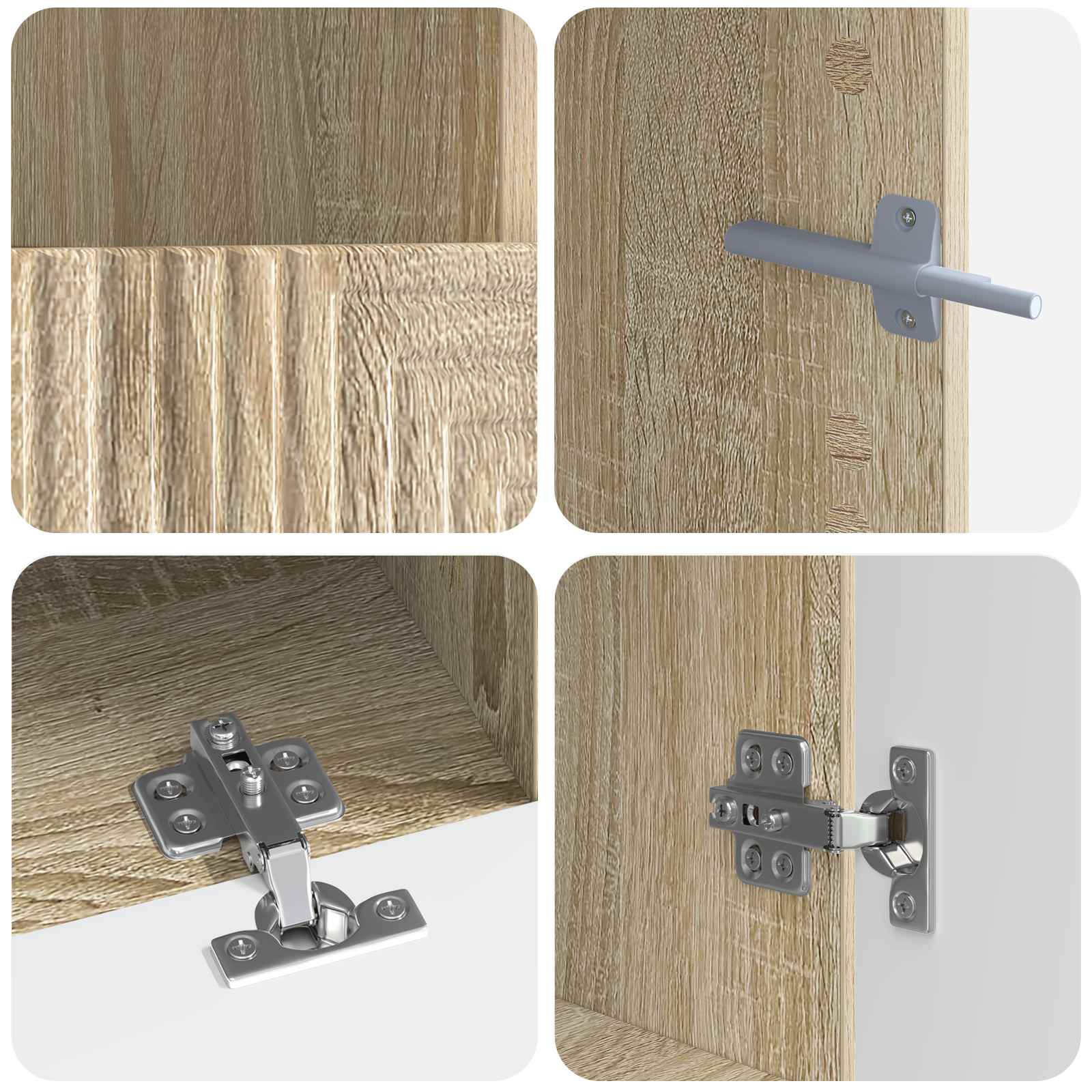 Ensemble de 3 Meubles TV LED Chêne Sonoma Bois d'ingénierie