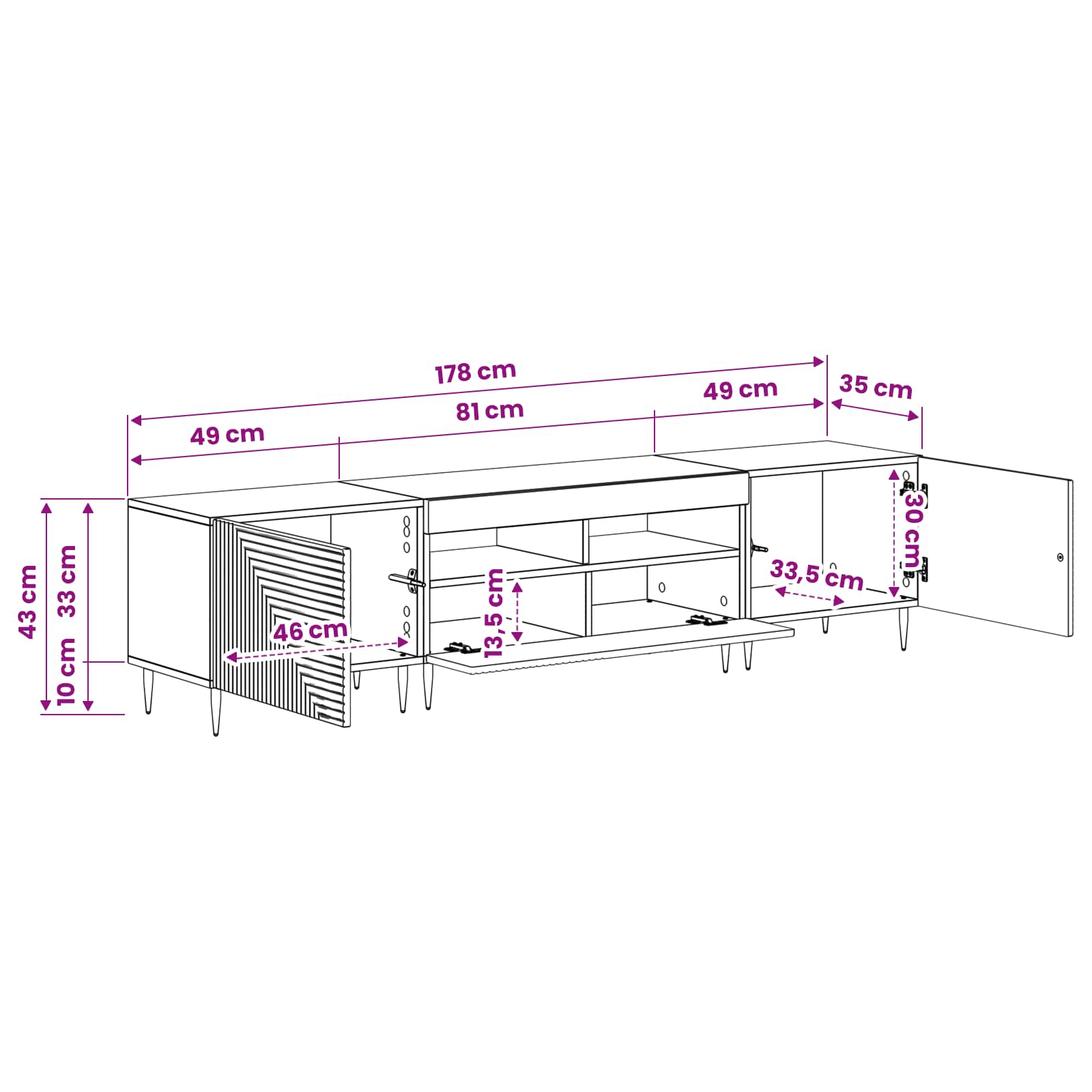 Ensemble de 3 Meubles TV LED Chêne Sonoma Bois d'ingénierie
