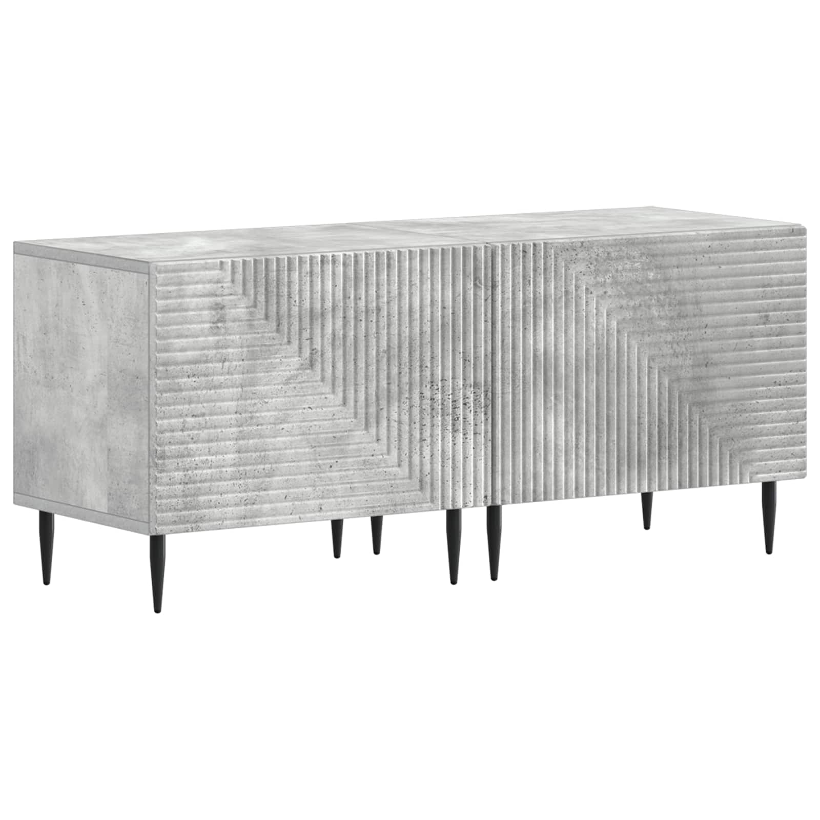 Ensemble de 3 Meubles TV LED Gris béton Bois d'ingénierie