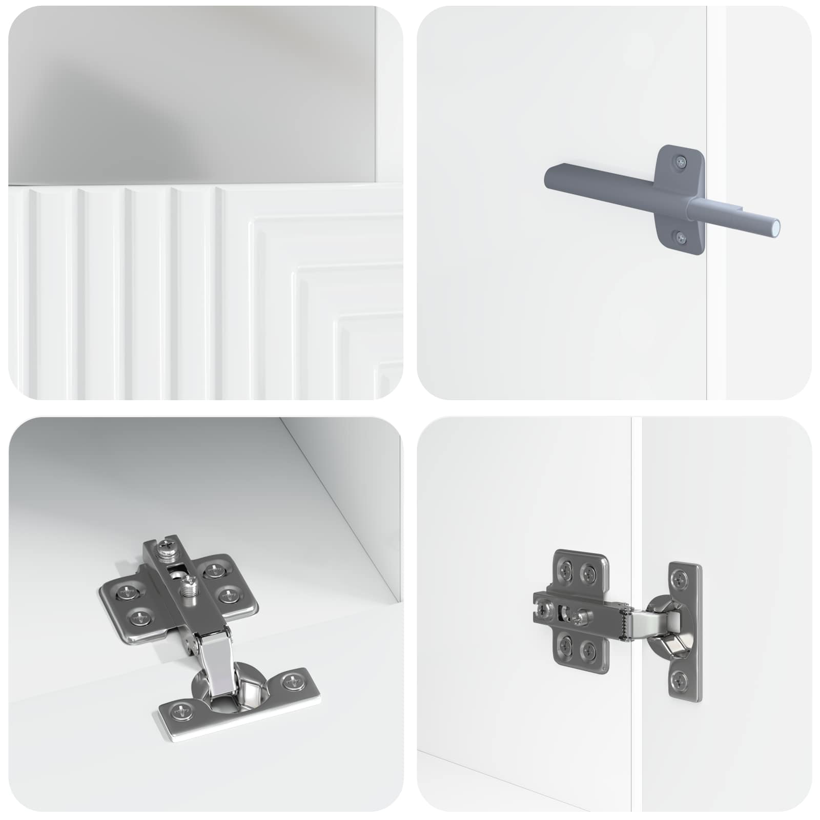 Ensemble de 3 Meubles TV LED Blanc brillant Bois d'ingénierie