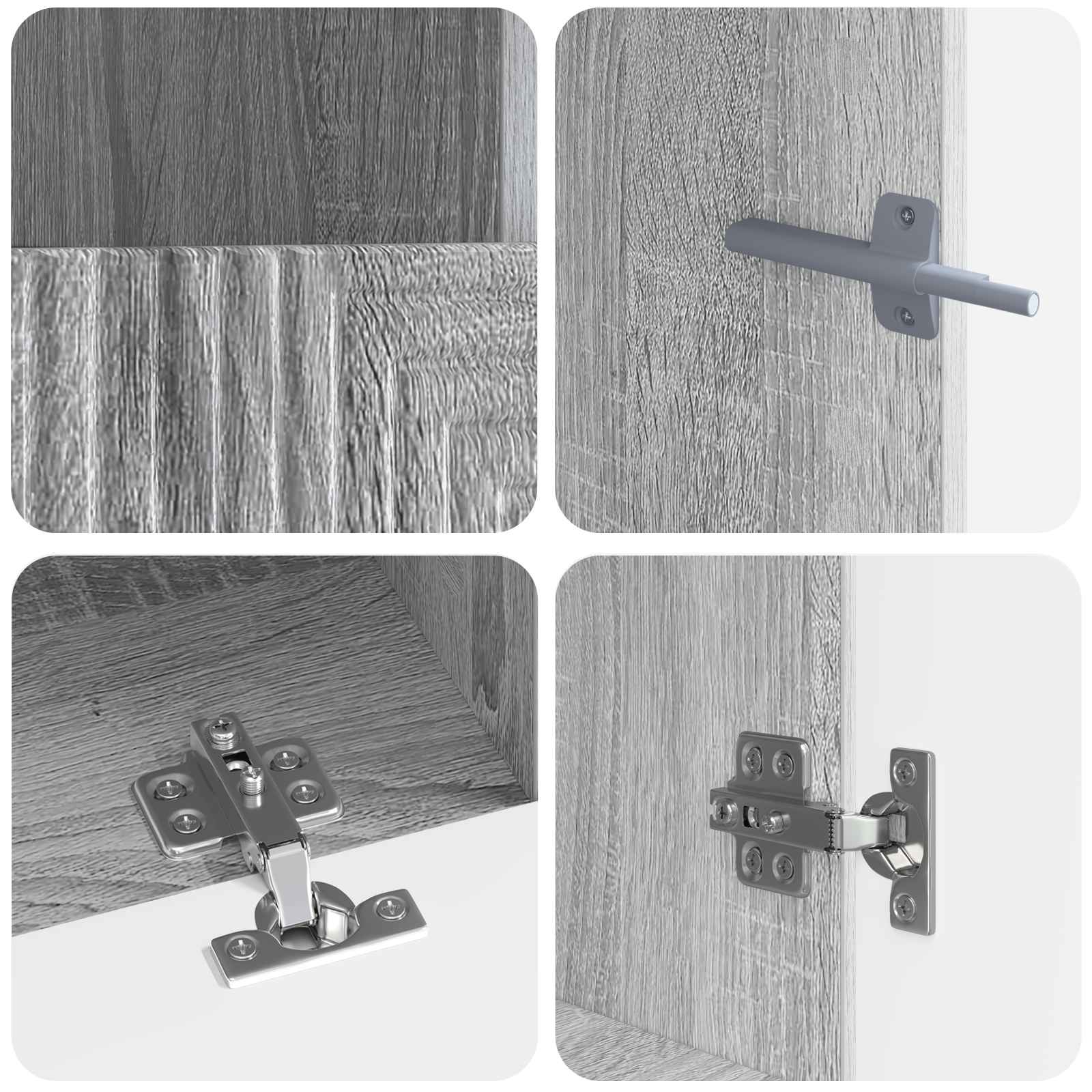 Ensemble de 3 Meubles TV LED Sonoma gris Bois d'ingénierie