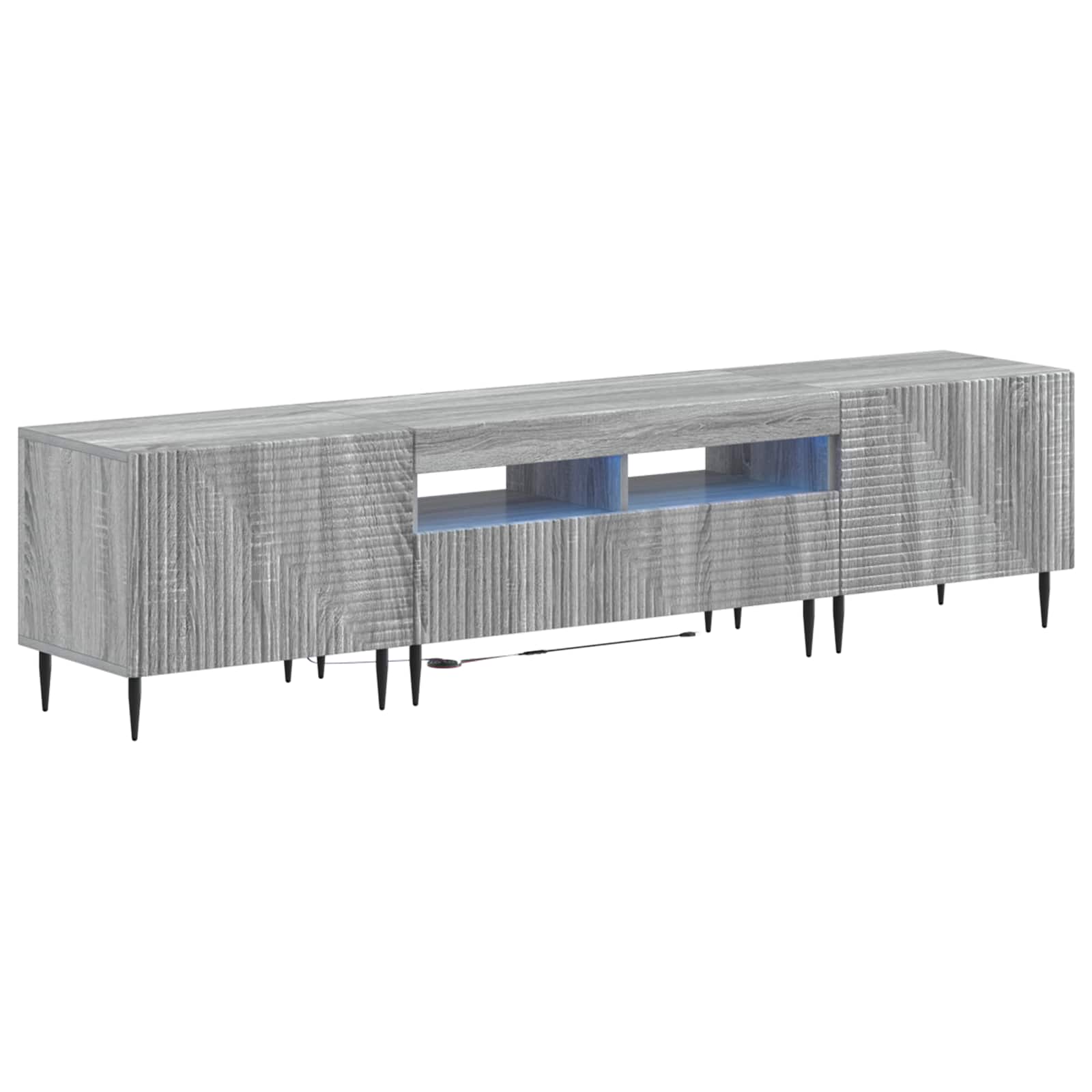 Ensemble de 3 Meubles TV LED Sonoma gris Bois d'ingénierie