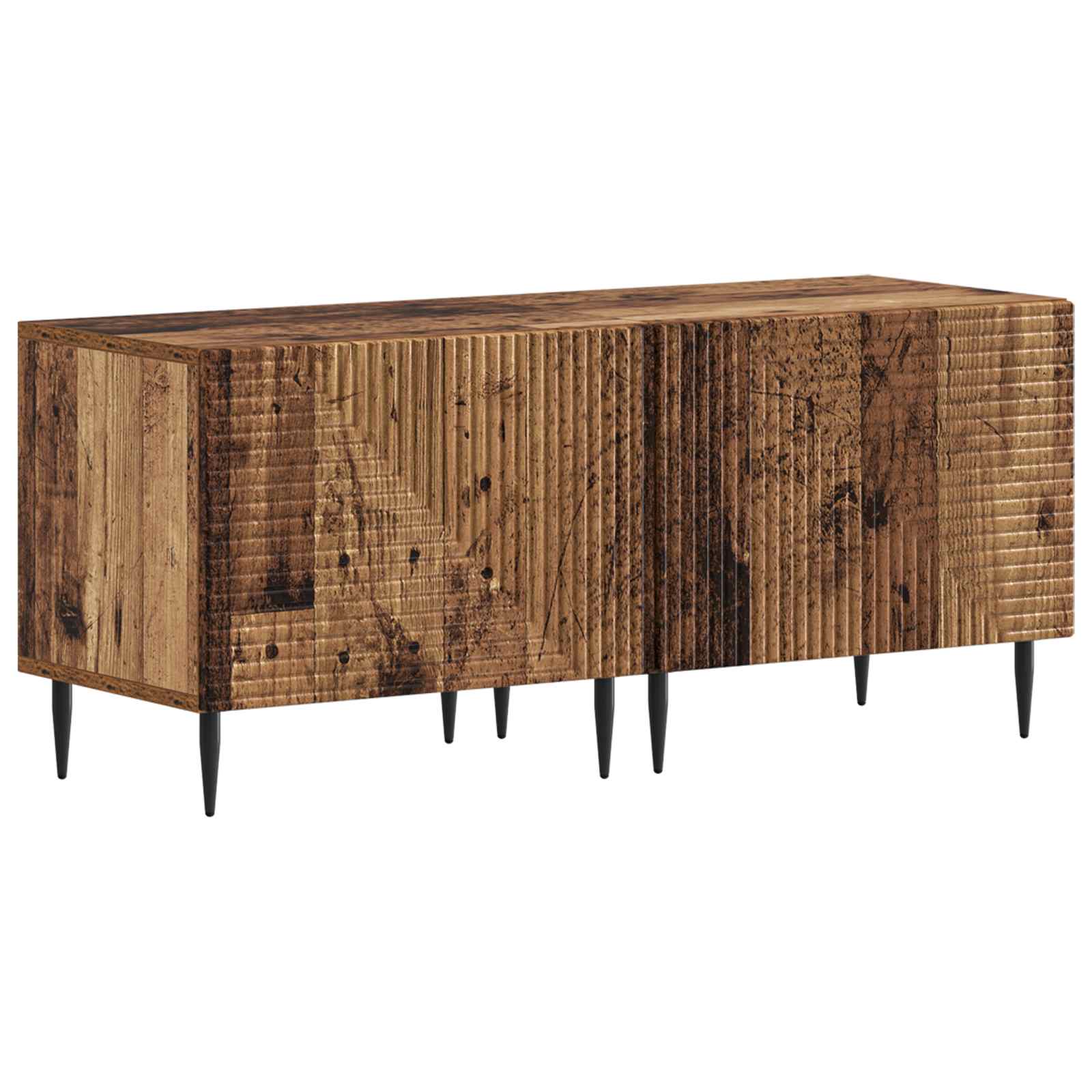 Ensemble de 3 Meubles TV LED Bois ancien Bois d'ingénierie