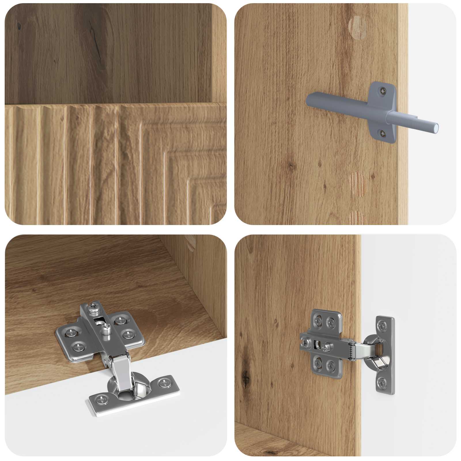 Ensemble de 3 Meubles TV LED Chêne artisanal Bois d'ingénierie