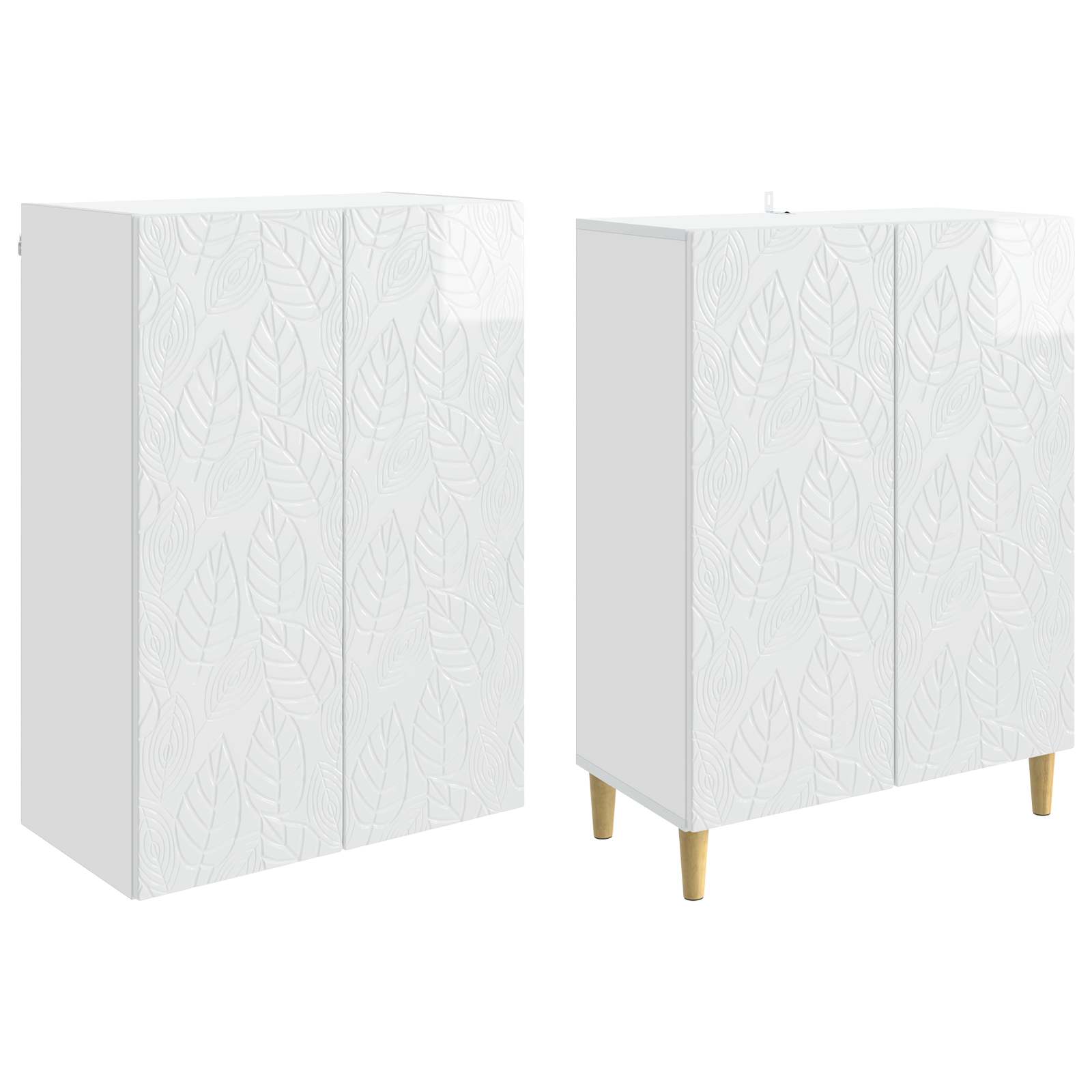 Ensemble de Meubles 2 pcs Blanc brillant Bois d'ingénierie - XIOS