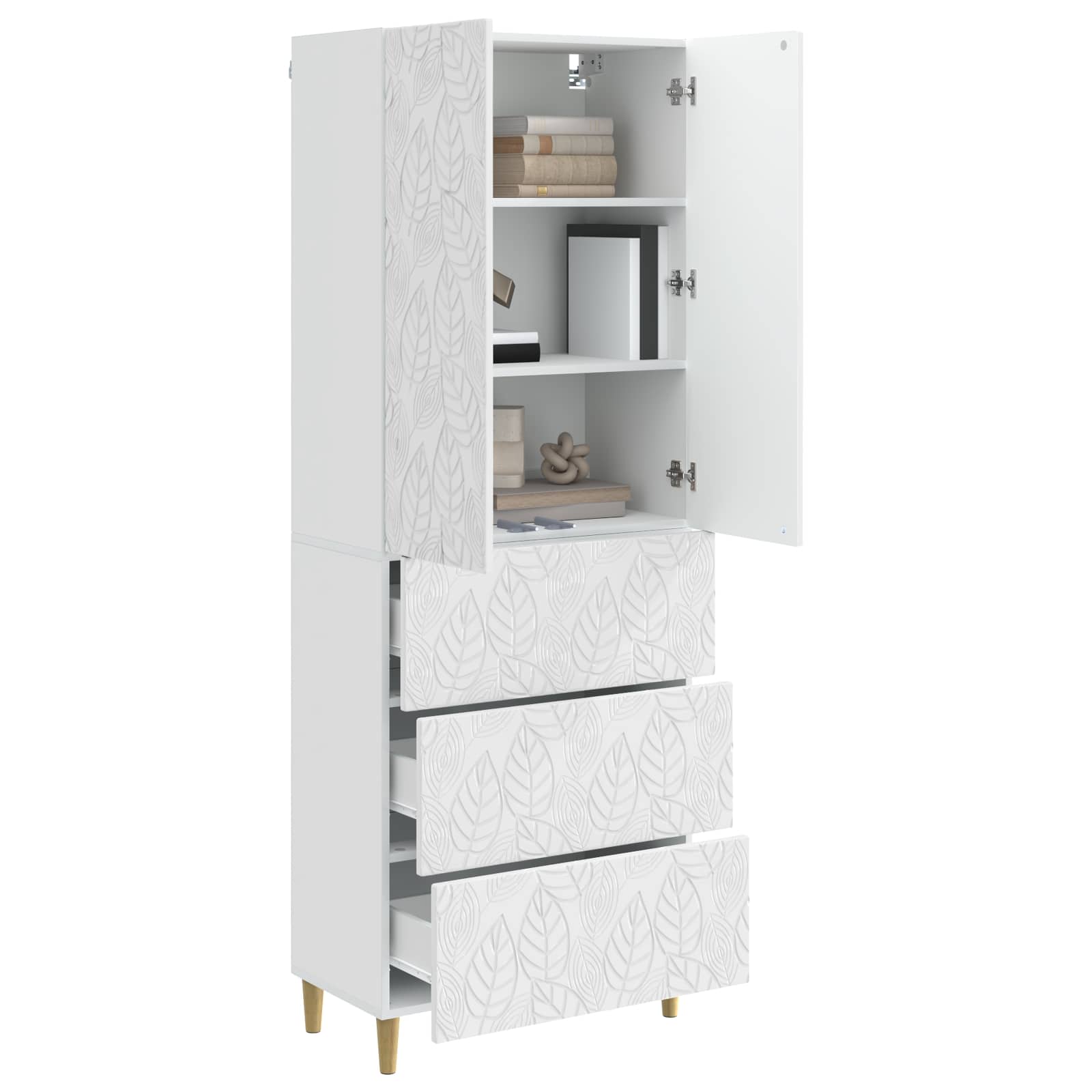 Ensemble de Meubles 2 pcs Blanc brillant 66 x 34,5 x 90 cm - XIOS