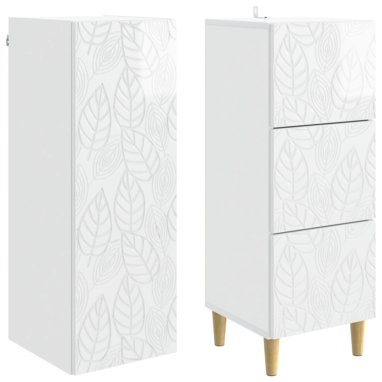 Ensemble de Meubles 2 pcs Blanc brillant 33 x 34,5 x 90 cm - XIOS