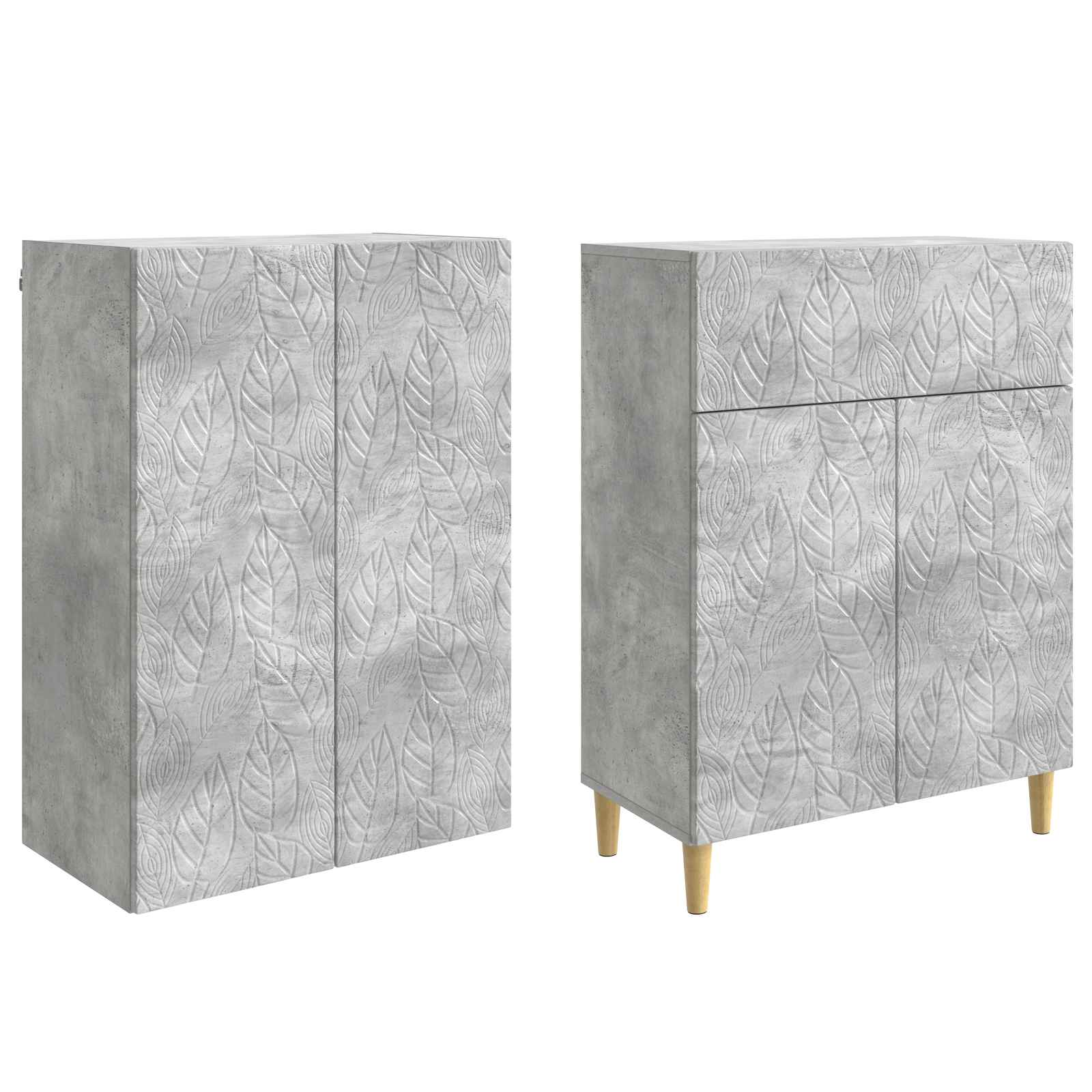 Ensemble de Meubles 2 pcs Gris béton Bois d'ingénierie - XIOS