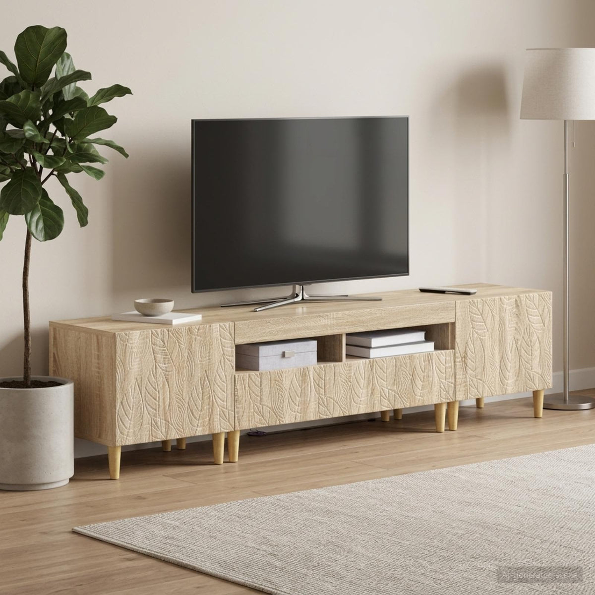 Ensemble de 3 Meubles TV LED DELFT Chêne Sonoma