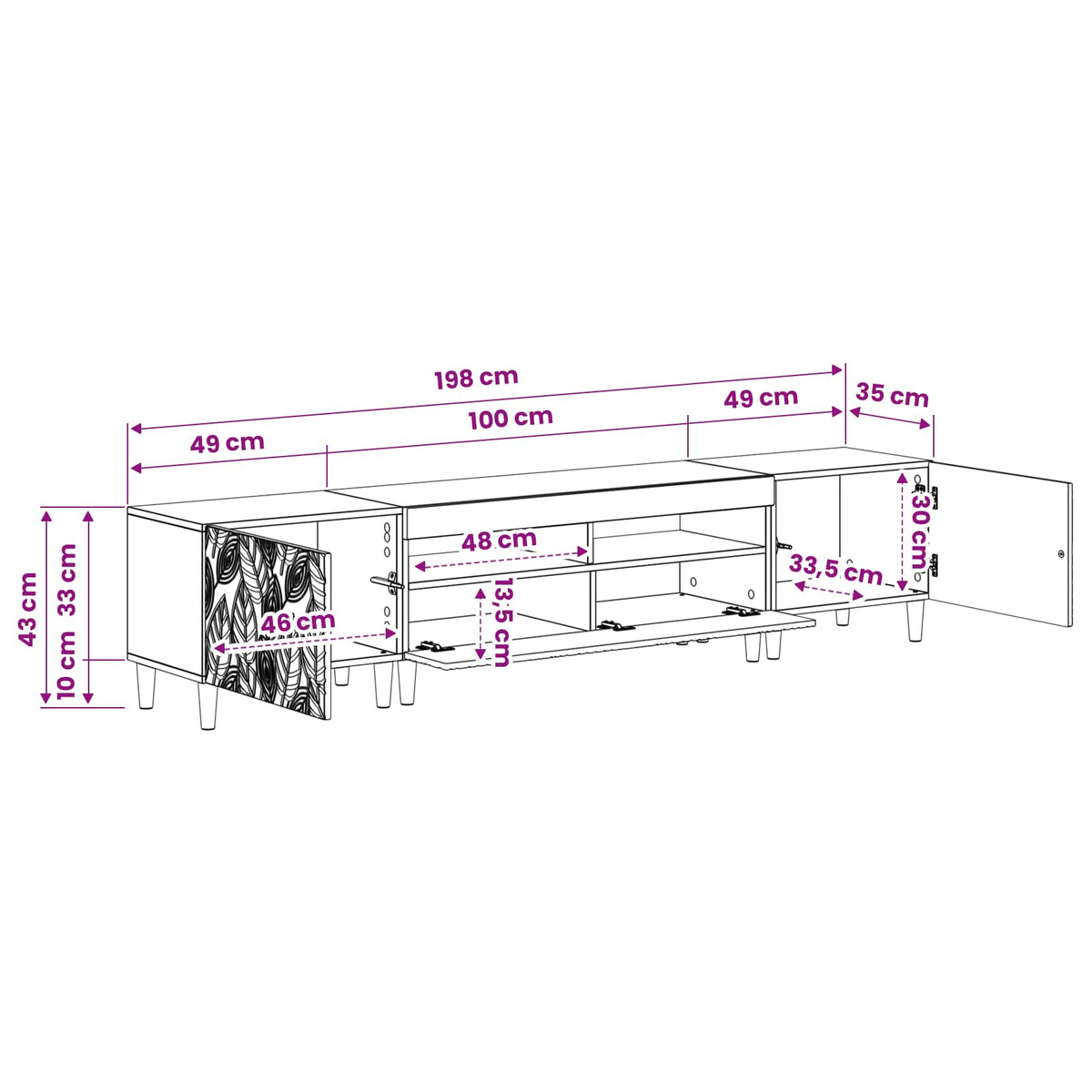 Ensemble de 3 Meubles TV LED DELFT Chêne Sonoma
