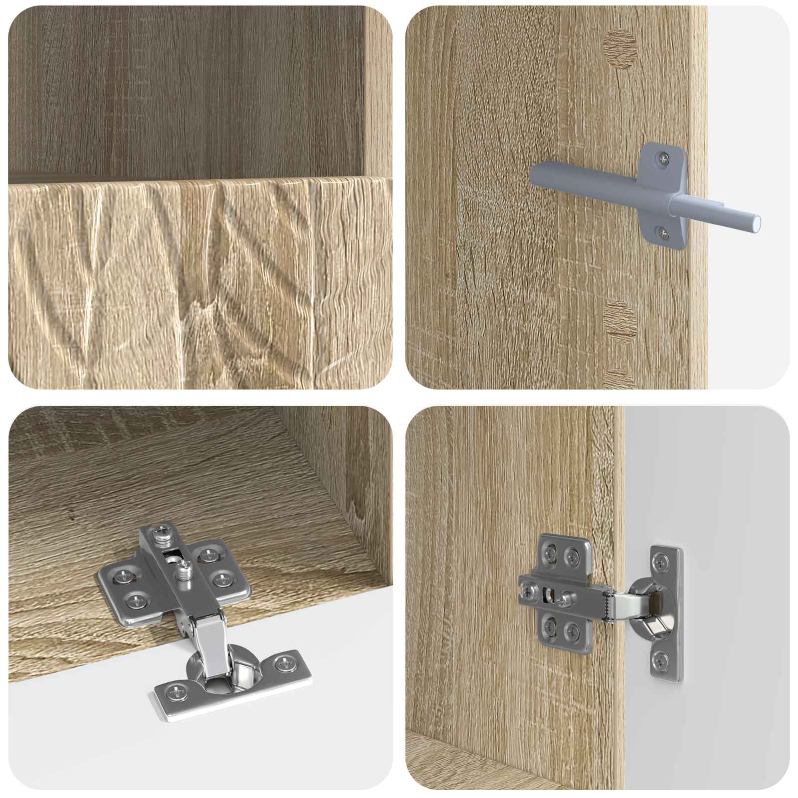 Meuble TV LED 5 pièces Chêne Sonoma Bois d'ingénierie