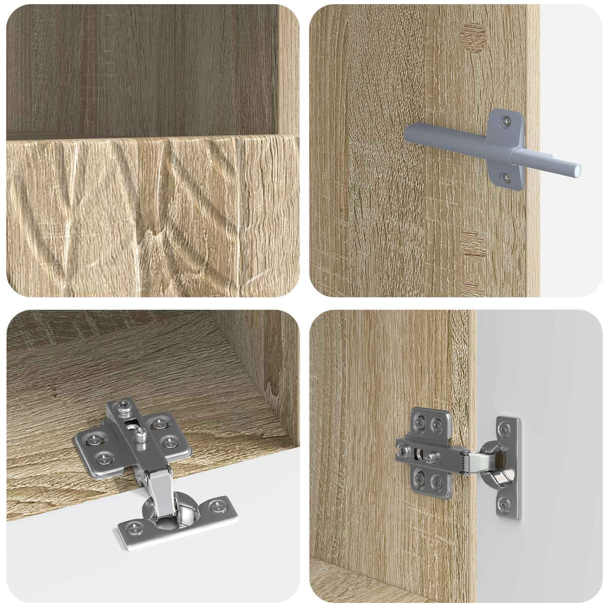Ensemble de 3 Meubles TV LED DELFT Chêne Sonoma
