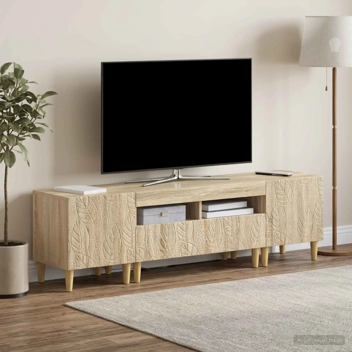 Ensemble de 3 Meubles TV LED DELFT Chêne Sonoma - XIOS