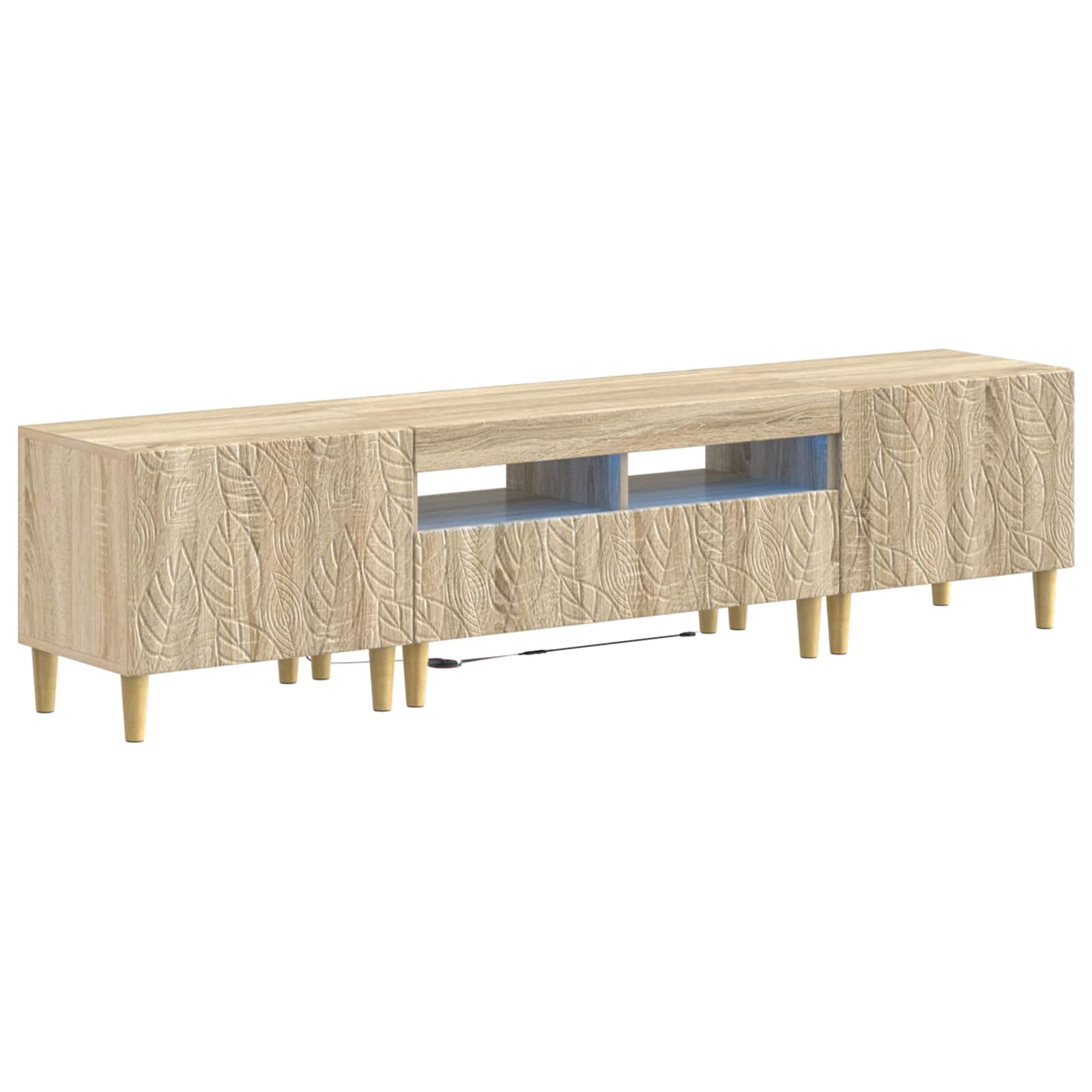 Meuble TV LED 5 pièces Chêne Sonoma Bois d'ingénierie