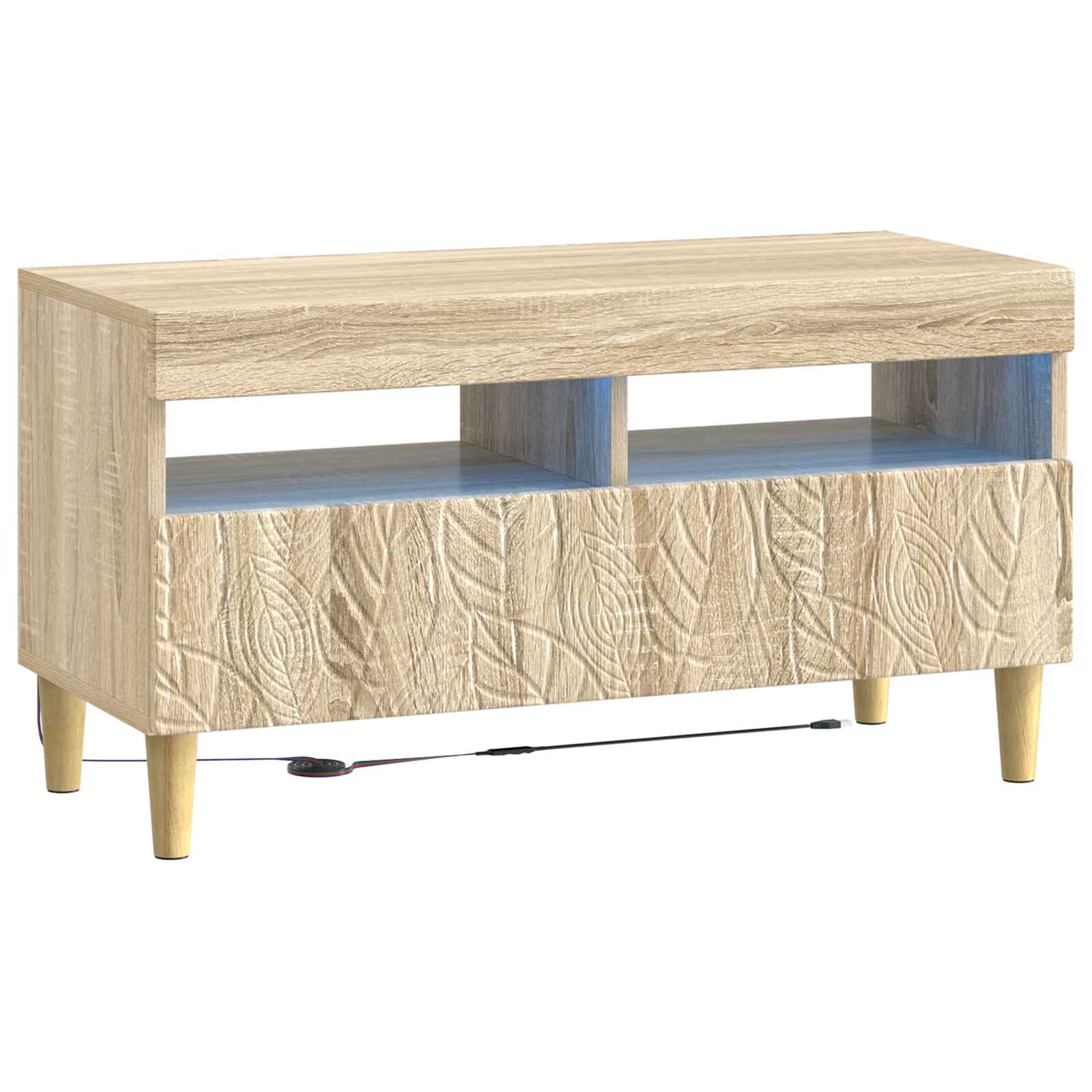 Meuble TV LED 5 pièces Chêne Sonoma Bois d'ingénierie
