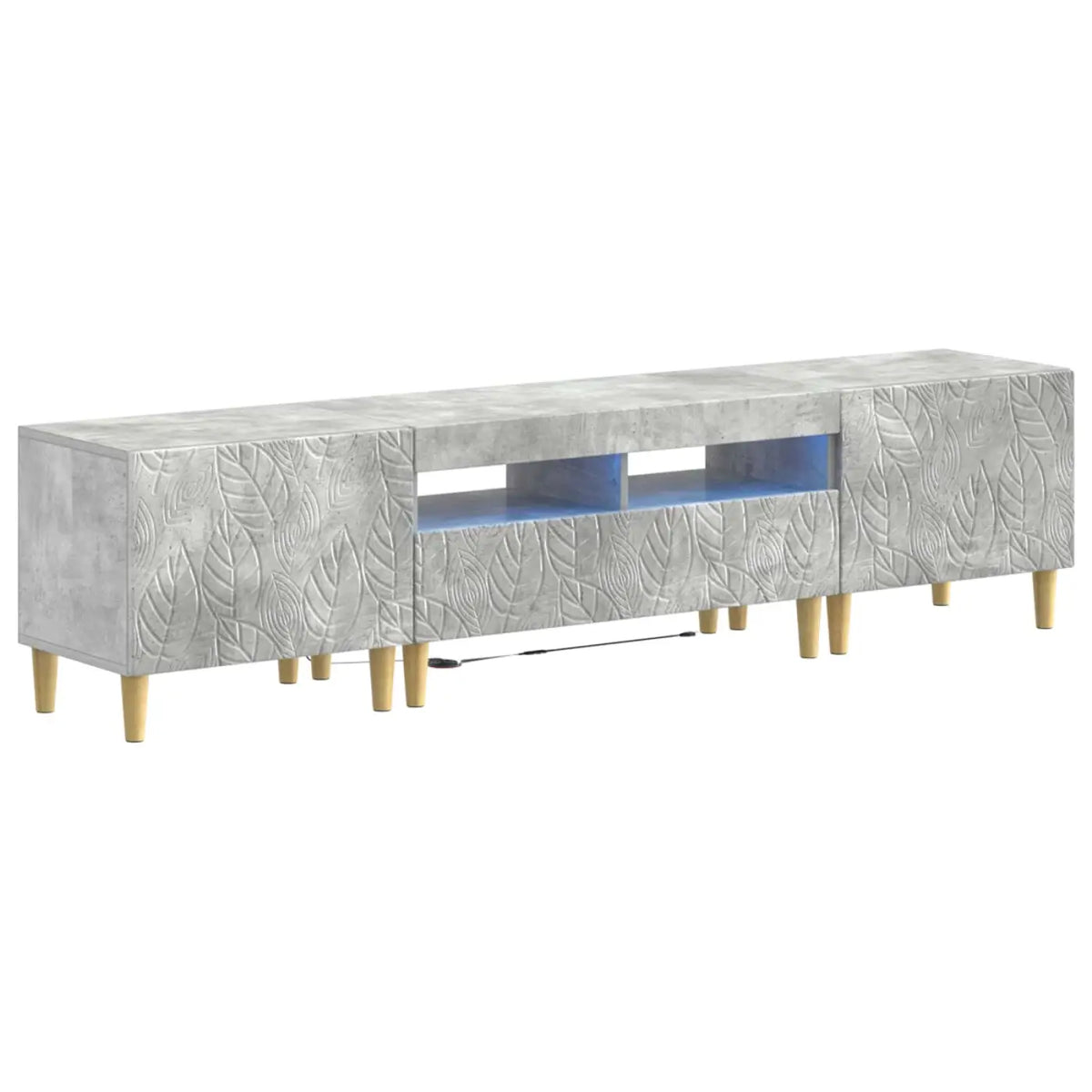 Ensemble de 3 Meubles TV LED DELFT Gris béton Bois d’ingénierie - XIOS