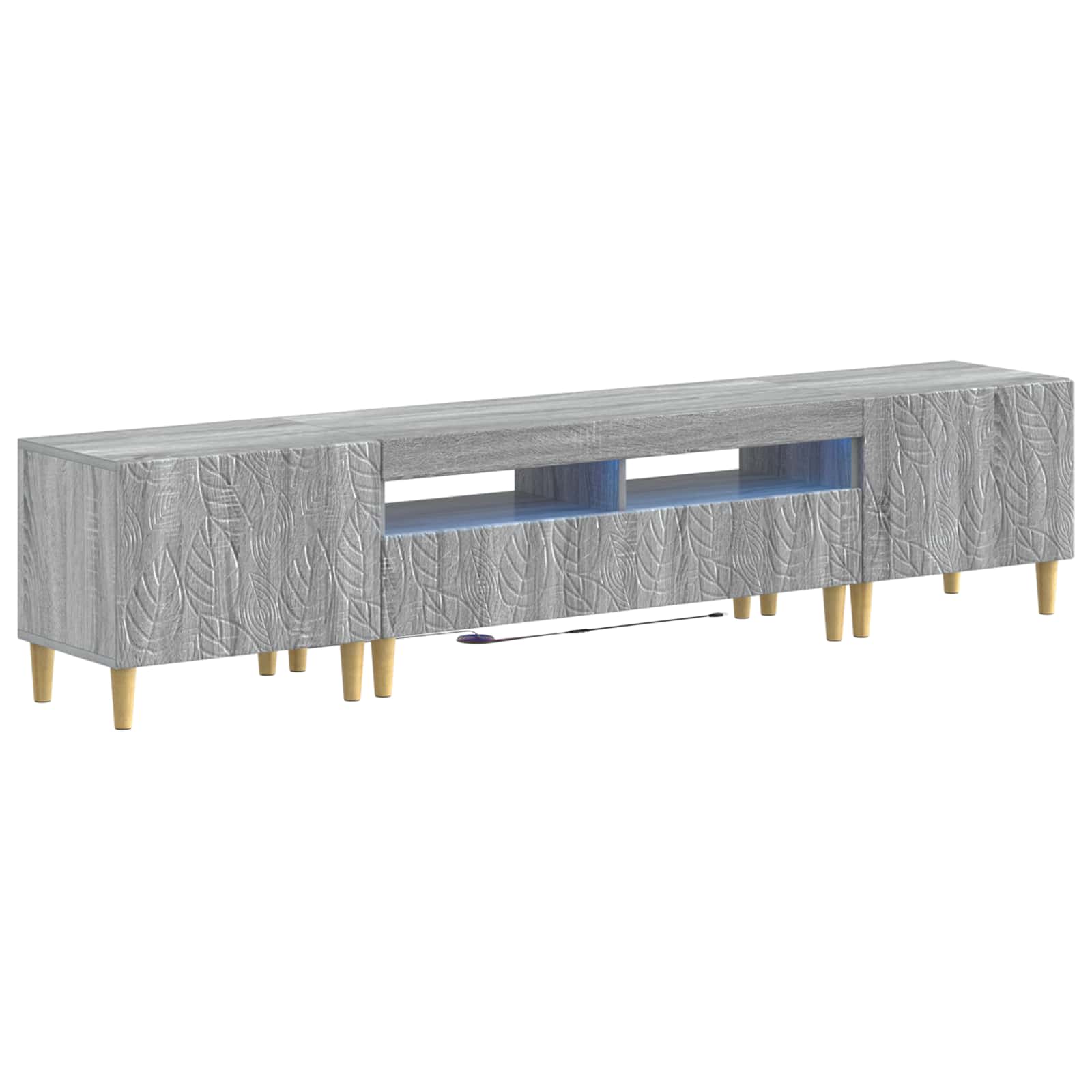Meuble TV LED 5 pièces Sonoma gris Bois d'ingénierie