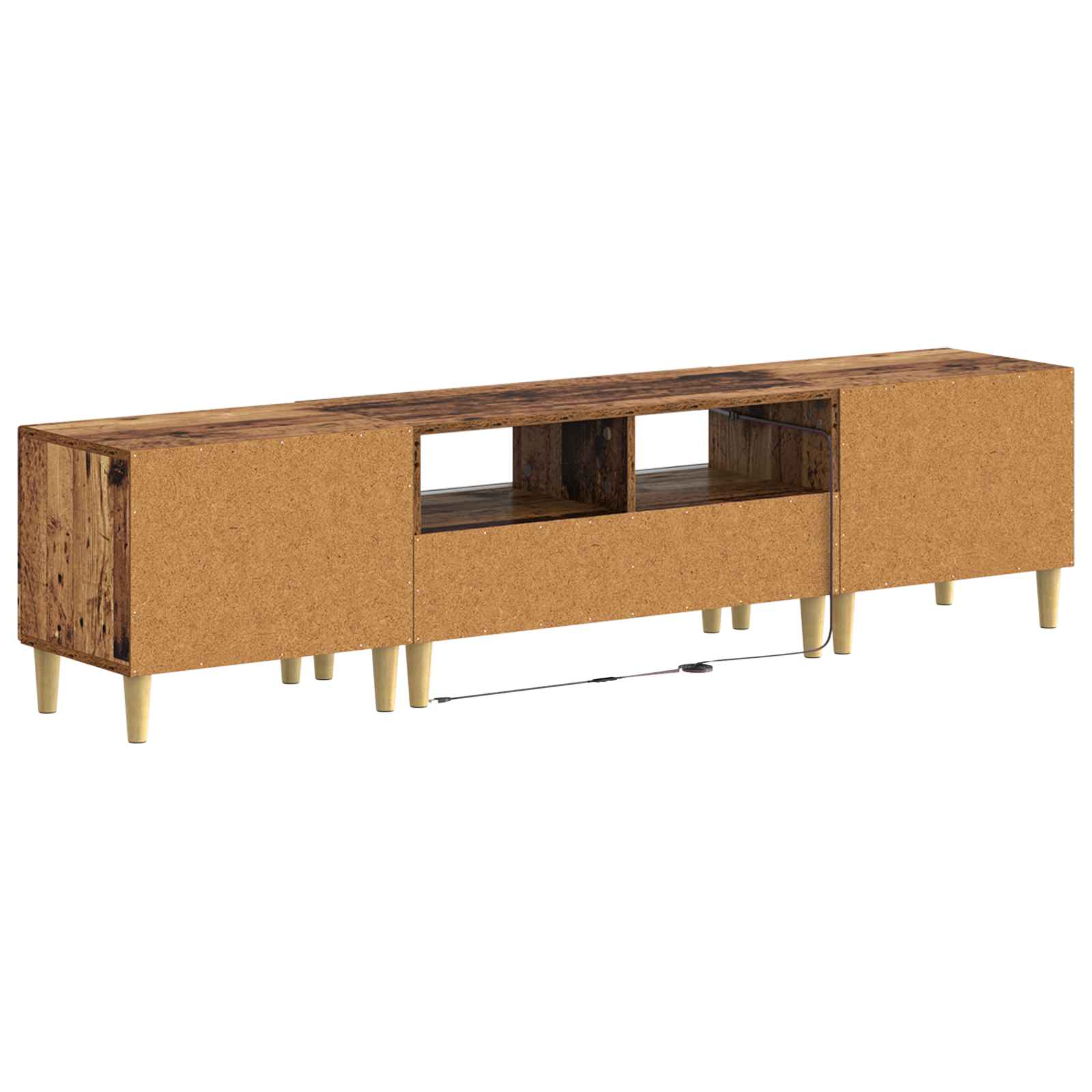 Meuble TV LED 5 pièces Bois ancien Bois d'ingénierie