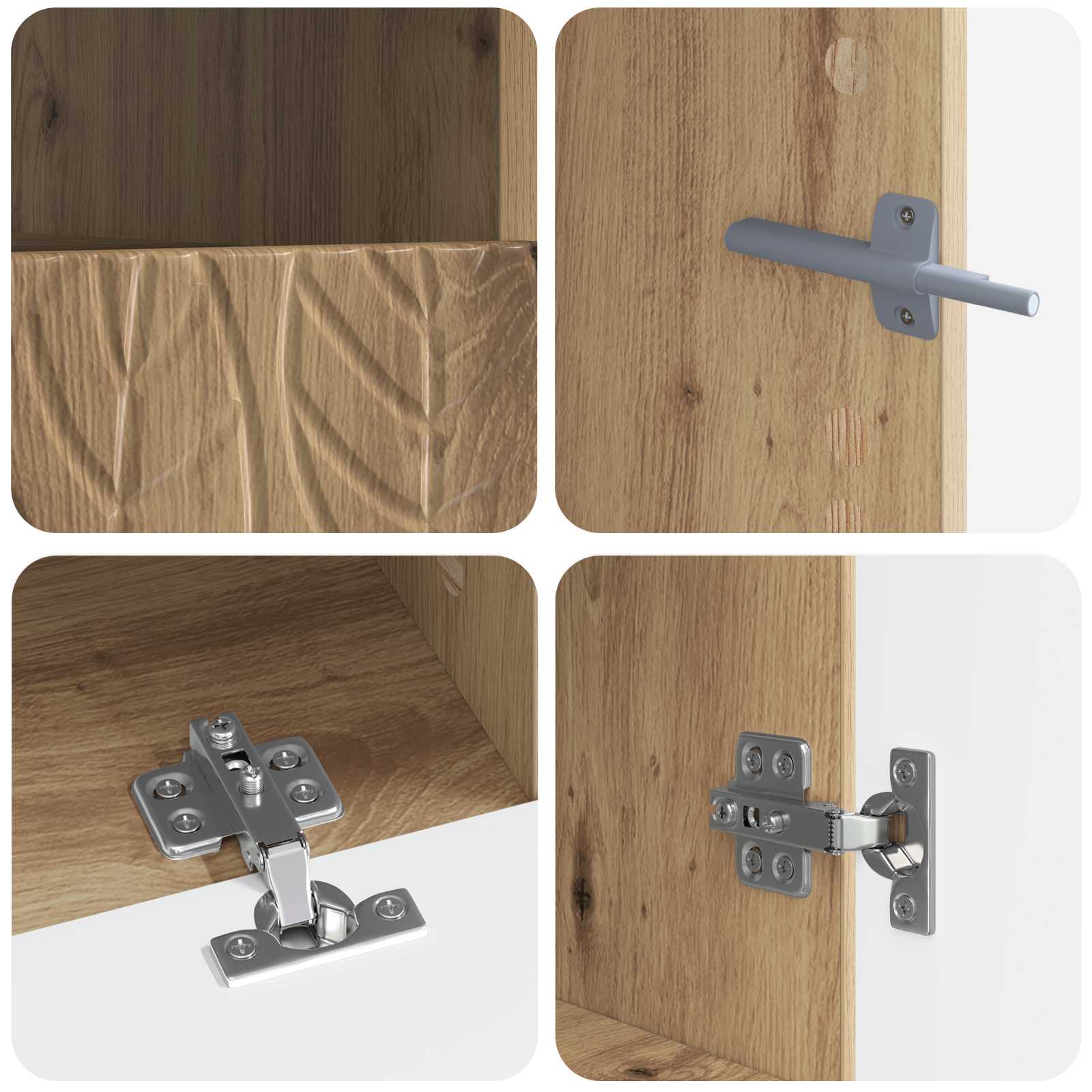 Meuble TV LED 5 pièces Chêne artisanal Bois d'ingénierie