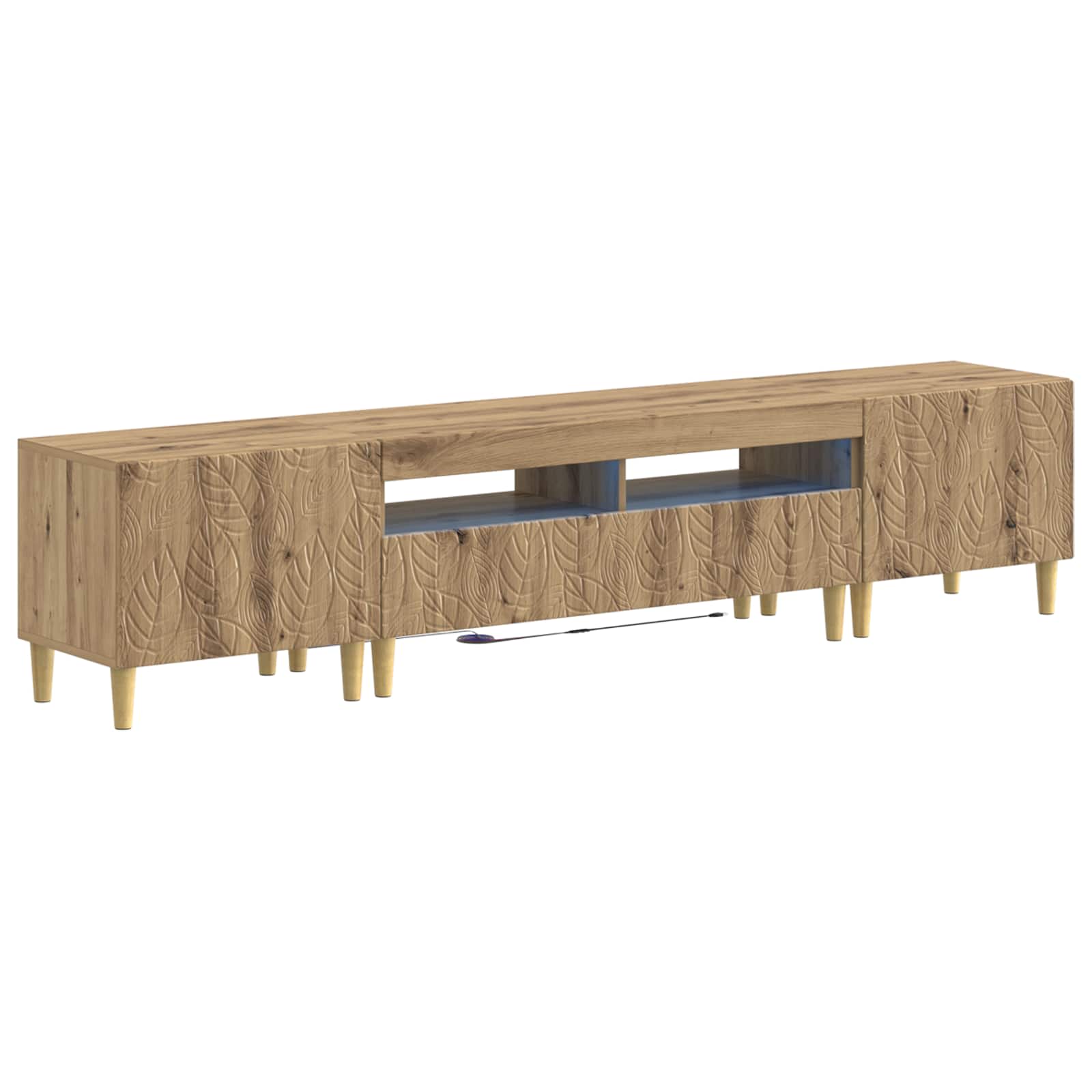 Meuble TV LED 5 pièces Chêne artisanal Bois d'ingénierie