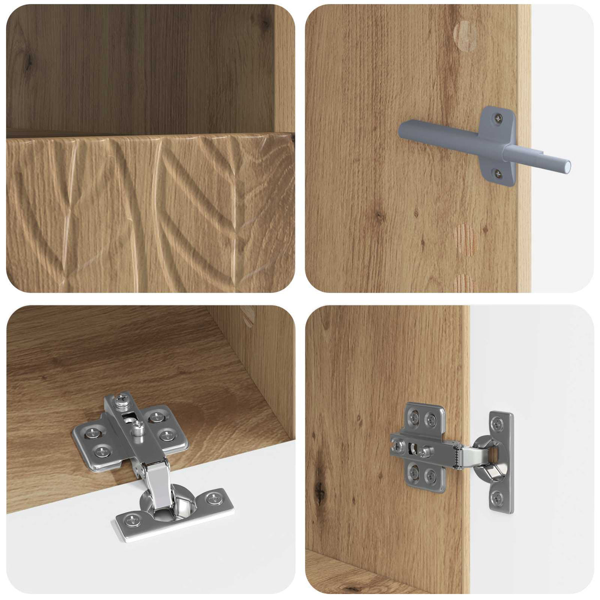 Ensemble de 3 Meubles TV LED DELFT Chêne artisanal