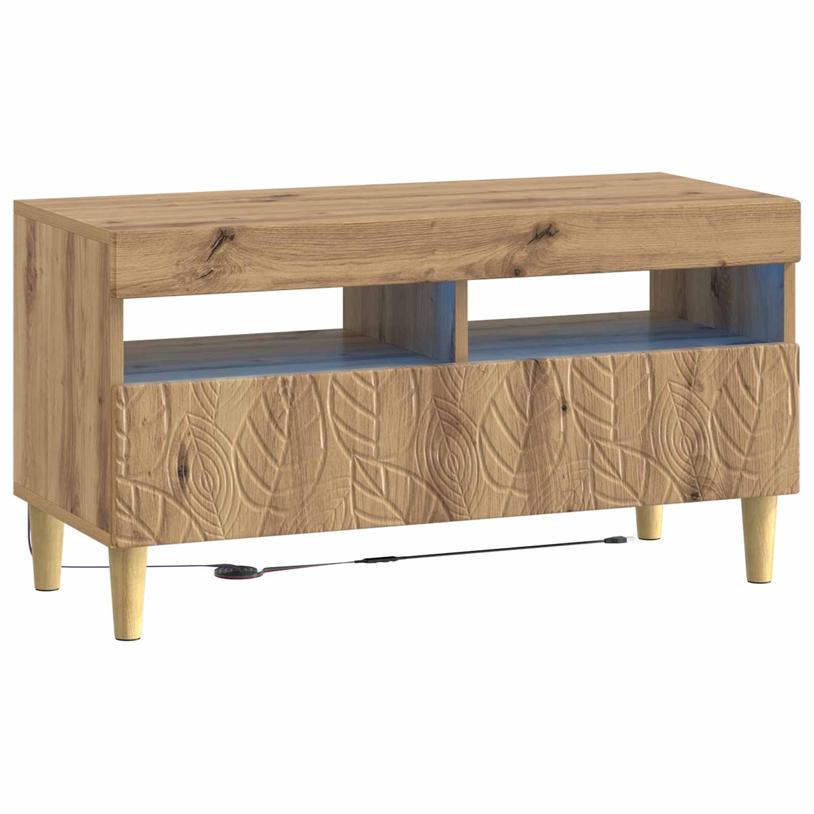 Meuble TV LED 5 pièces Chêne artisanal Bois d'ingénierie
