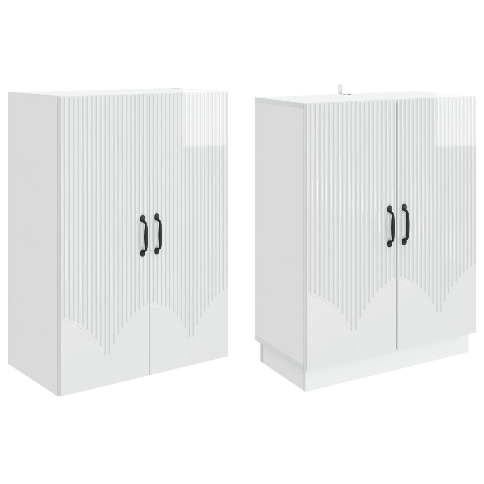 Ensemble de Meubles 2 pcs Blanc brillant Bois d'ingénierie - XIOS