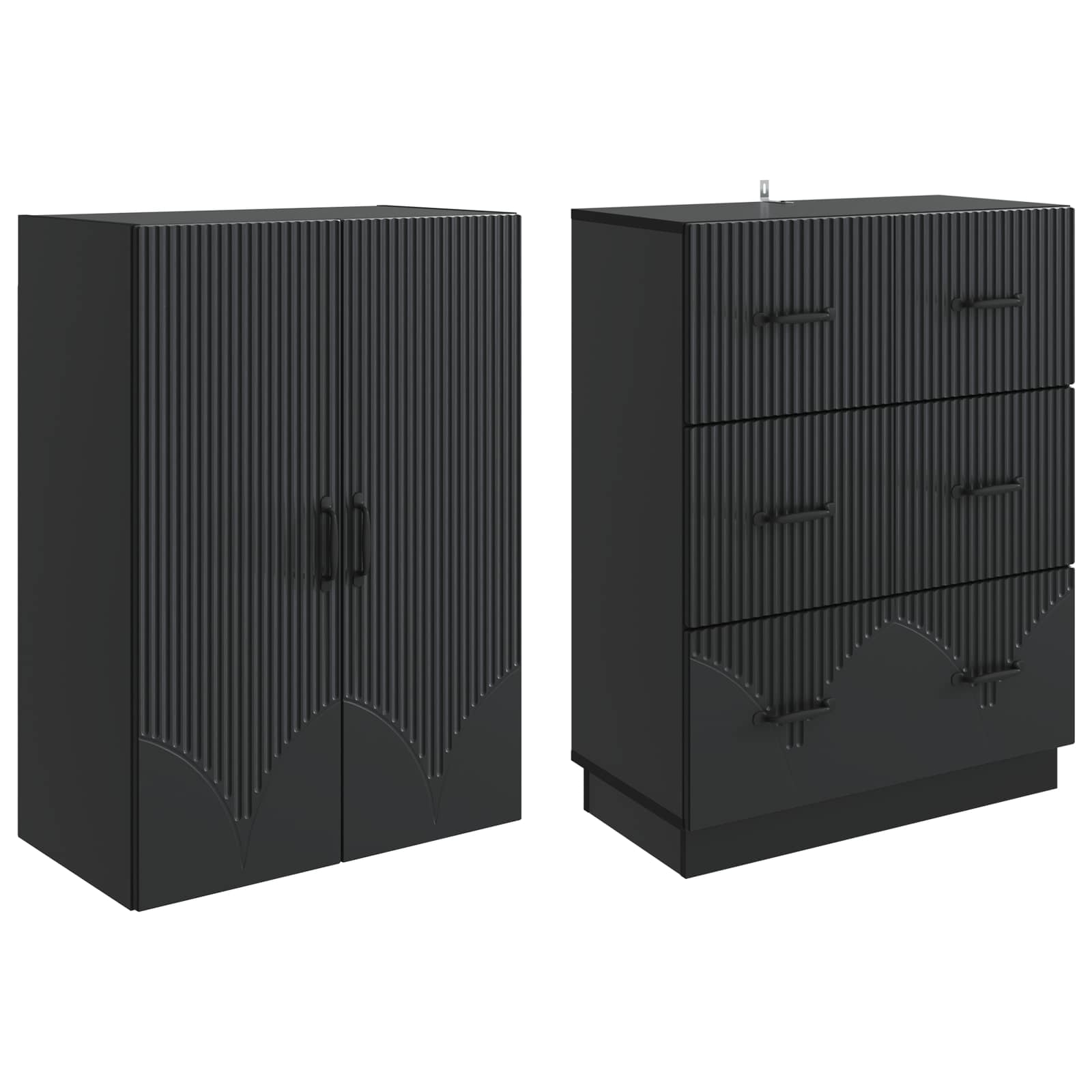 Ensemble de Meubles 2 pcs Noir 66 x 34,5 x 87 cm - XIOS