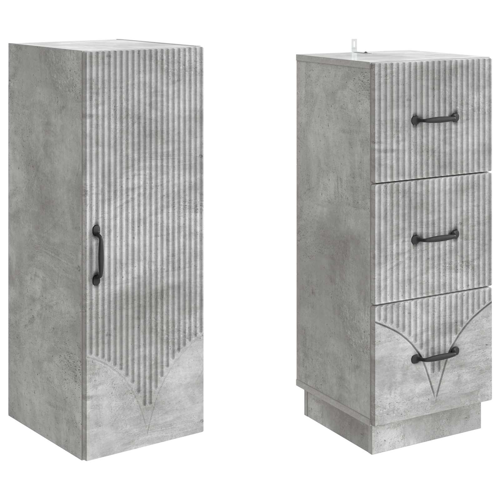 Ensemble de Meubles 2 pcs Gris béton 33 x 34,5 x 87 cm - XIOS
