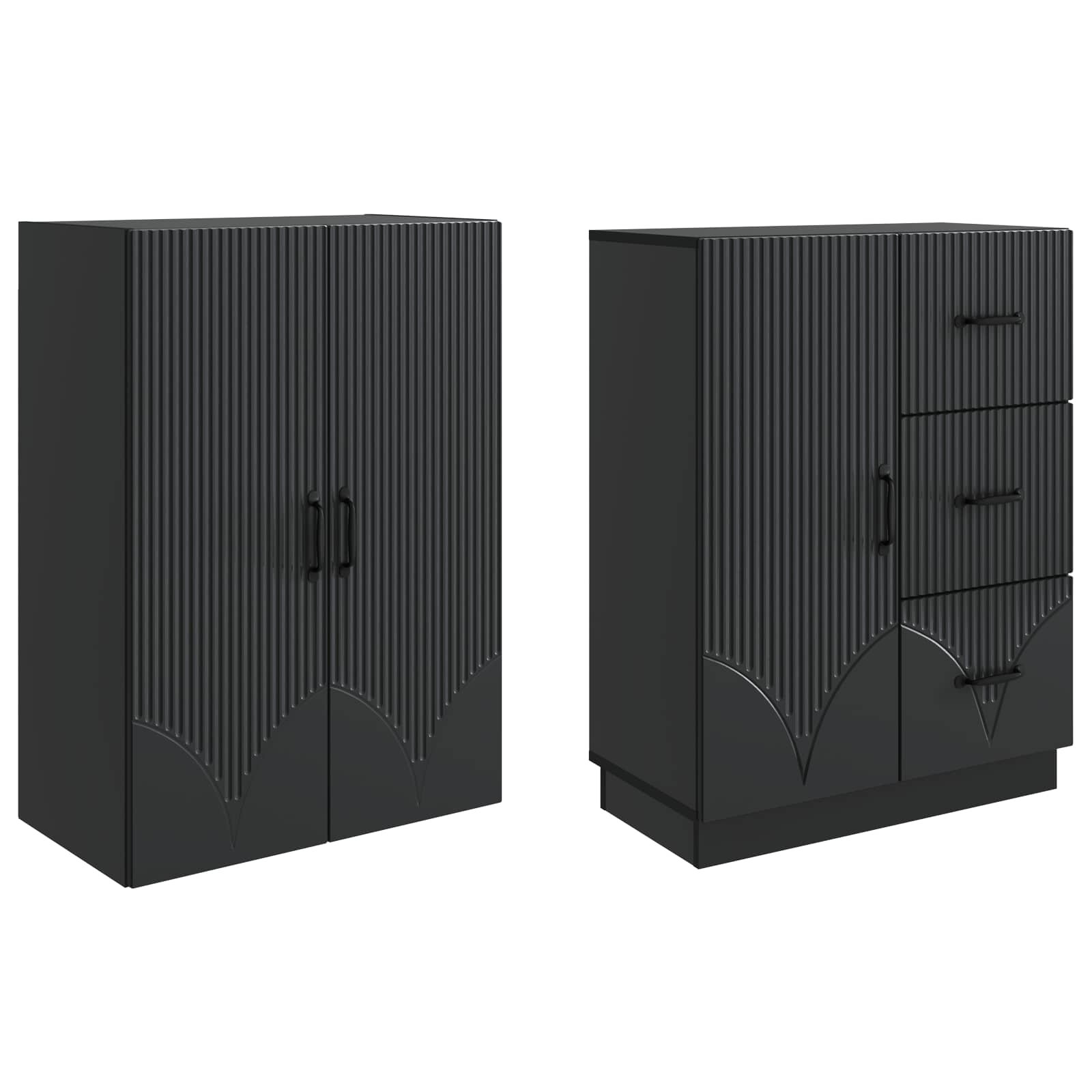 Ensemble de Meubles 2 pcs Noir Bois d'ingénierie - XIOS