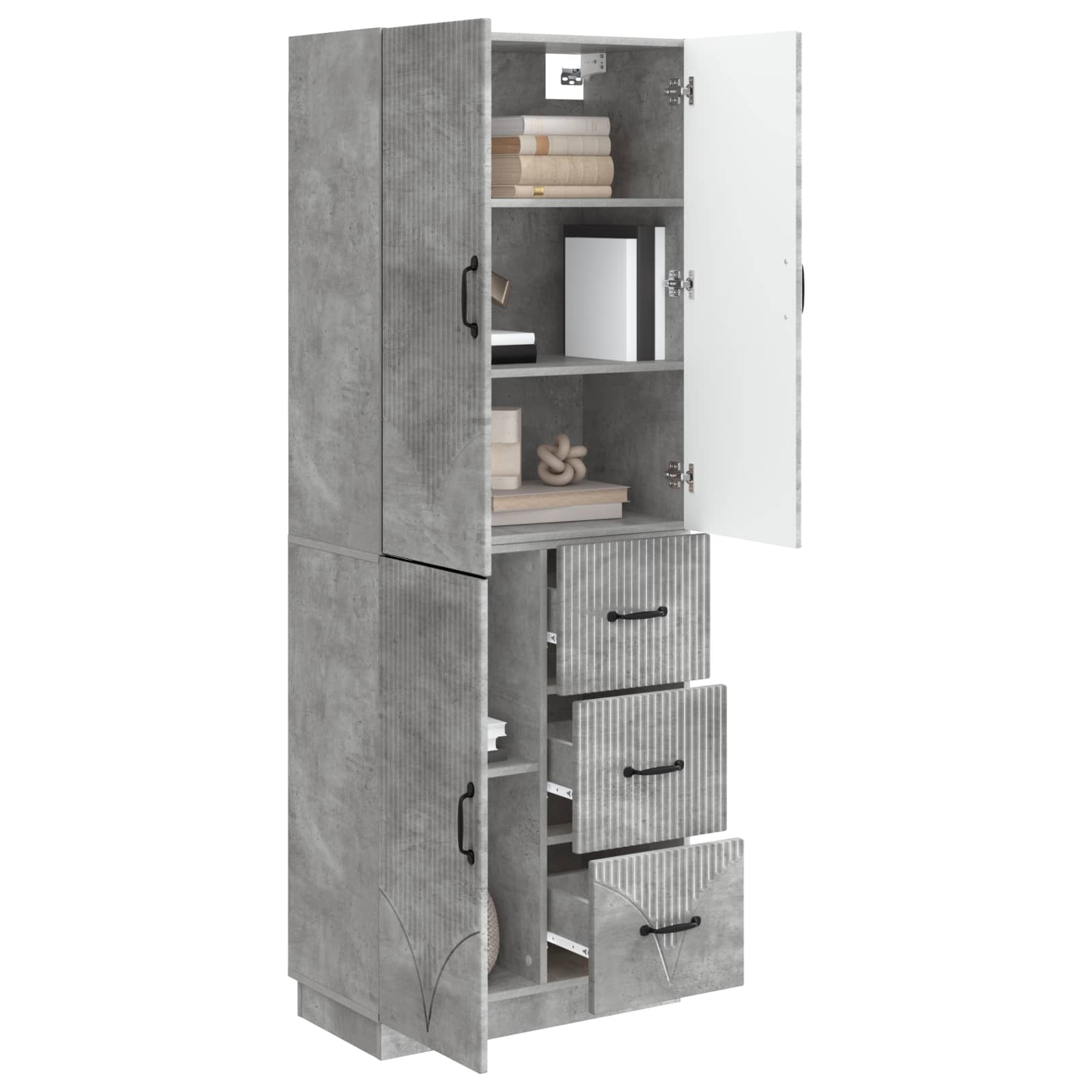 Ensemble de Meubles 2 pcs Gris béton Bois d'ingénierie - XIOS