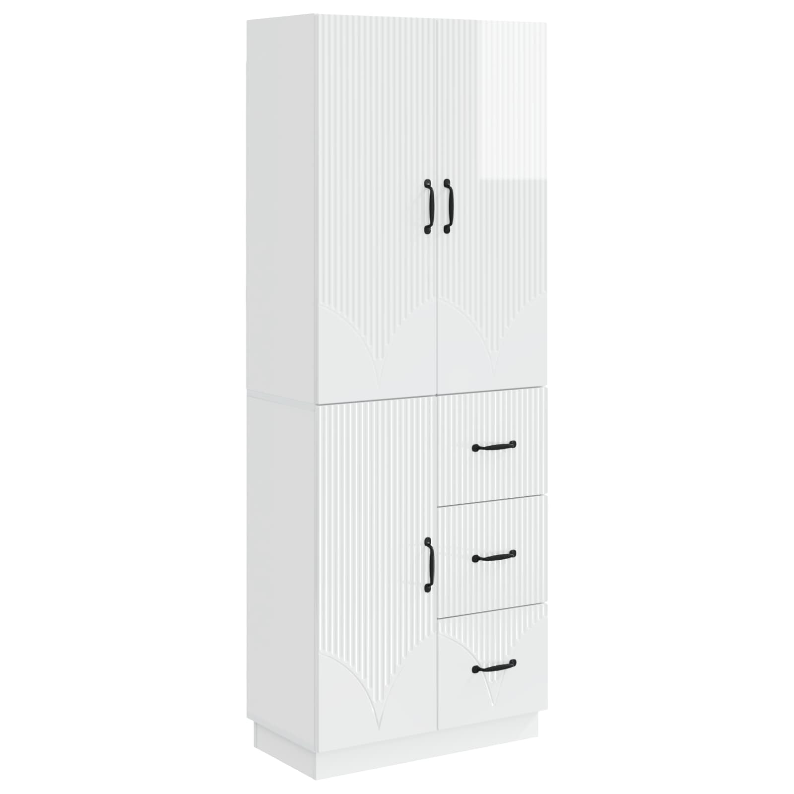Ensemble de Meubles 2 pcs Blanc brillant Bois d'ingénierie - XIOS