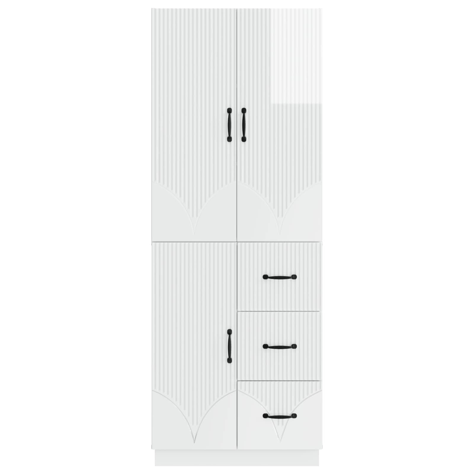 Ensemble de Meubles 2 pcs Blanc brillant Bois d'ingénierie - XIOS