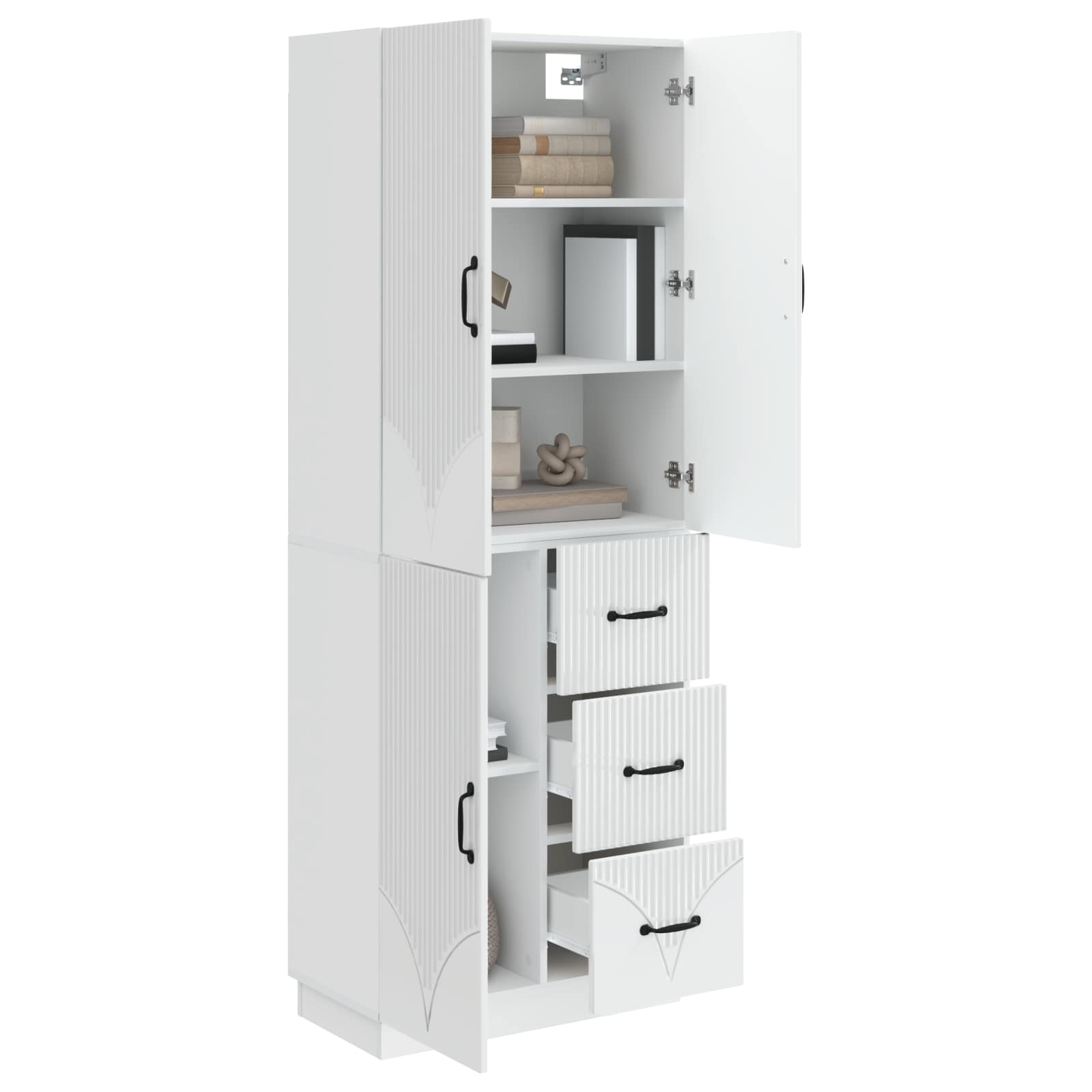 Ensemble de Meubles 2 pcs Blanc brillant Bois d'ingénierie - XIOS