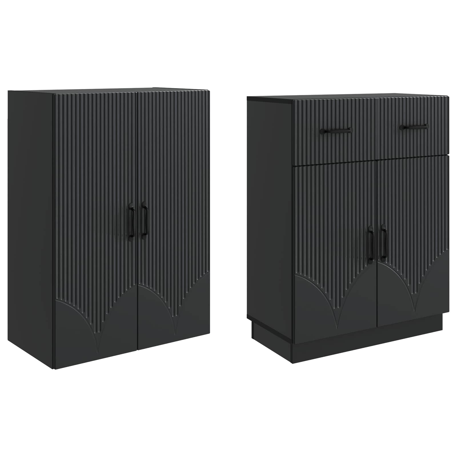 Ensemble de Meubles 2 pcs Noir Bois d'ingénierie - XIOS