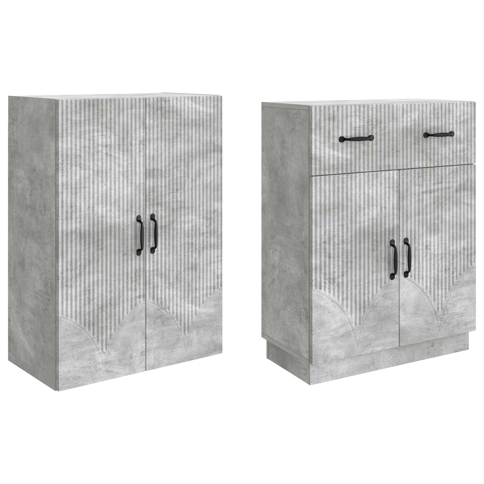 Ensemble de Meubles 2 pcs Gris béton Bois d'ingénierie - XIOS