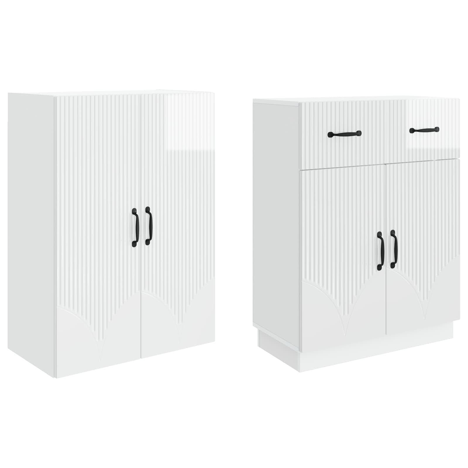 Ensemble de Meubles 2 pcs Blanc brillant Bois d'ingénierie - XIOS
