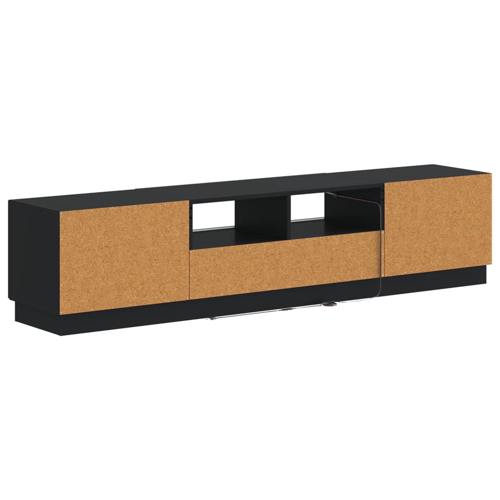 Meuble TV LED 5 pièces Noir Bois d'ingénierie