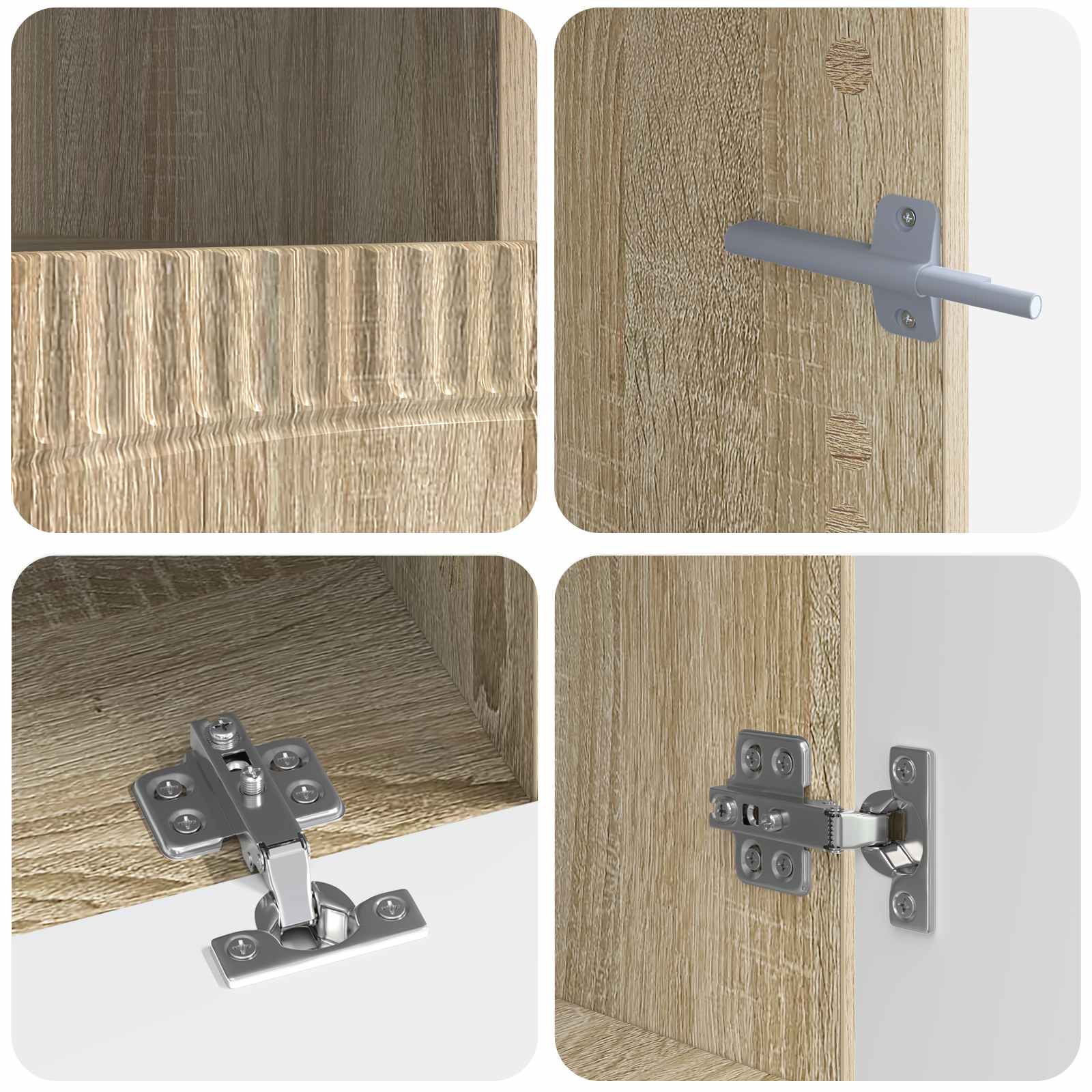 Meuble TV LED 5 pièces Chêne Sonoma Bois d'ingénierie