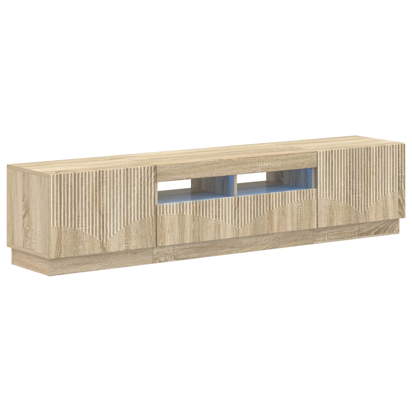 Meuble TV LED 5 pièces Chêne Sonoma Bois d'ingénierie