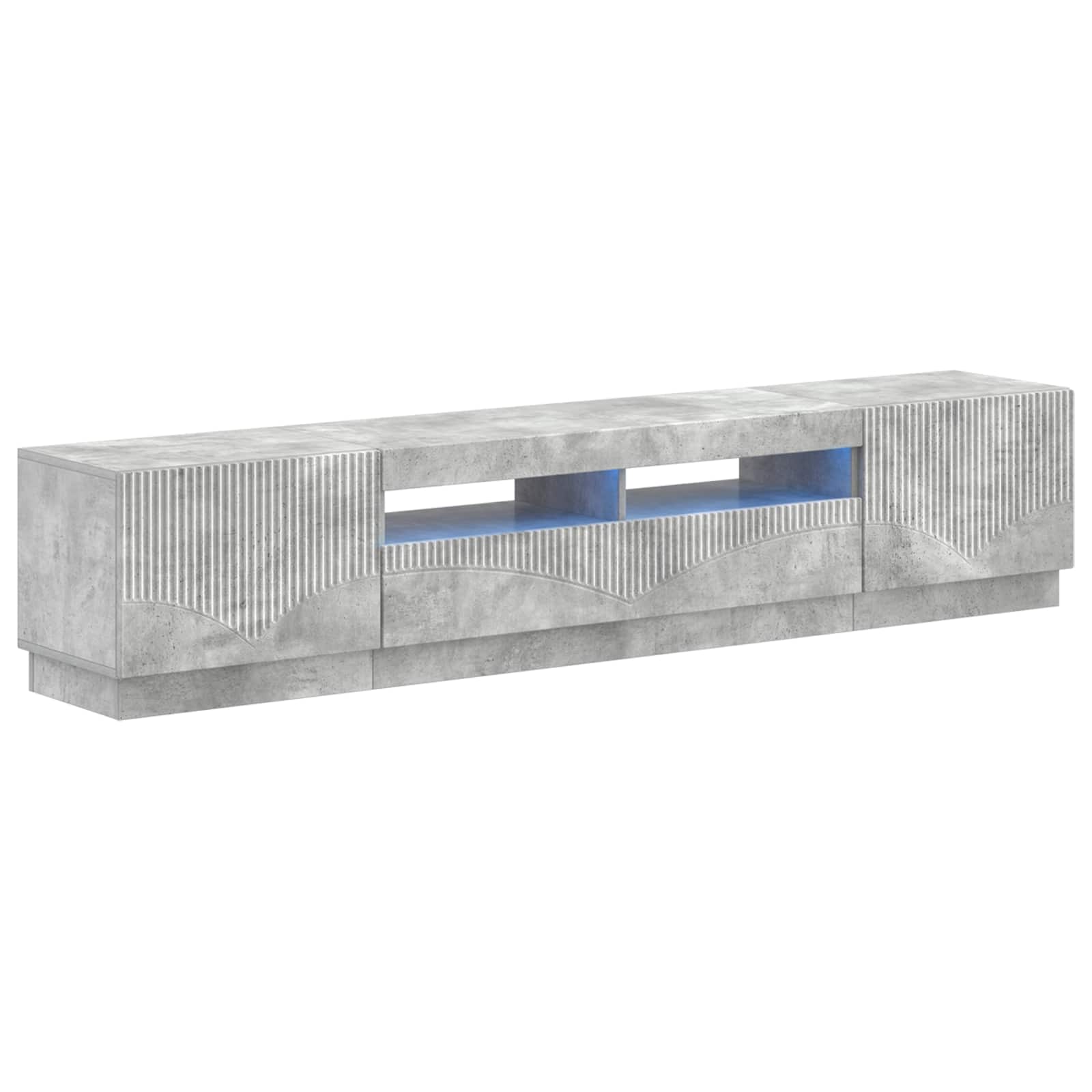Meuble TV LED 5 pièces Gris béton Bois d'ingénierie