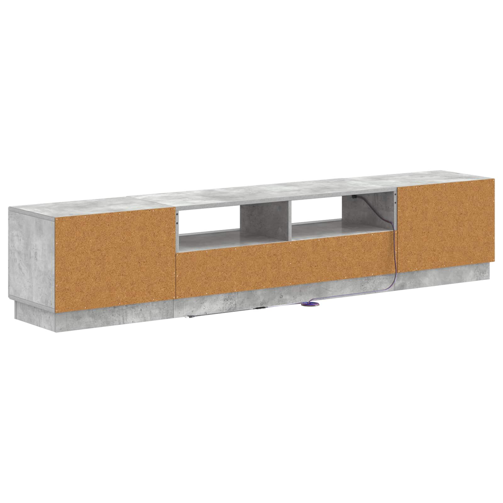 Meuble TV LED 5 pièces Gris béton Bois d'ingénierie