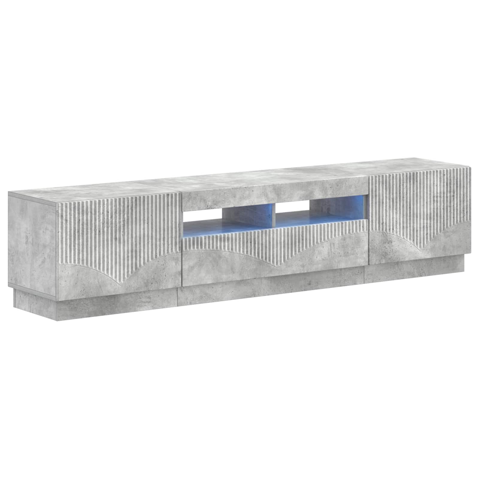 Meuble TV LED 5 pièces Gris béton Bois d'ingénierie