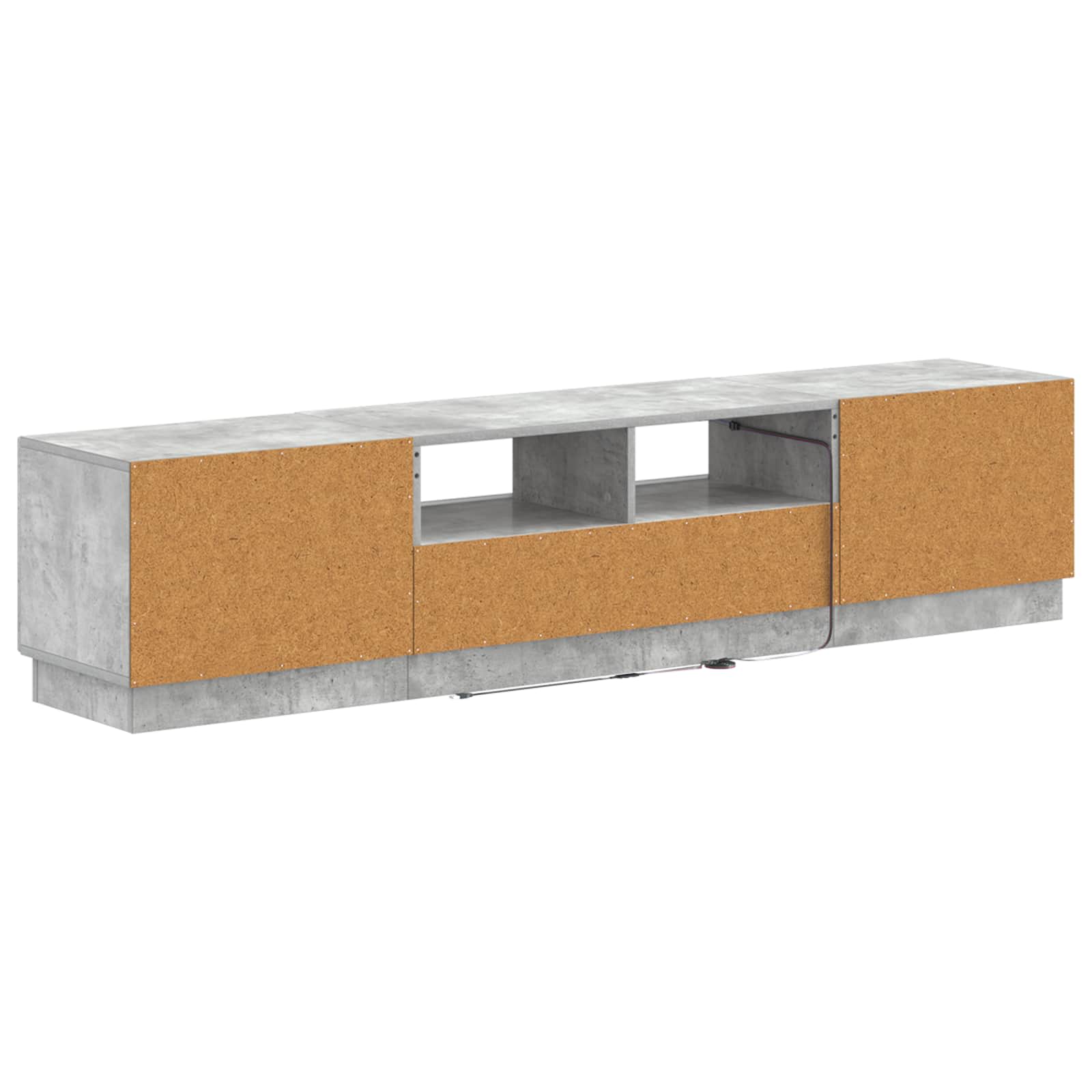 Meuble TV LED 5 pièces Gris béton Bois d'ingénierie