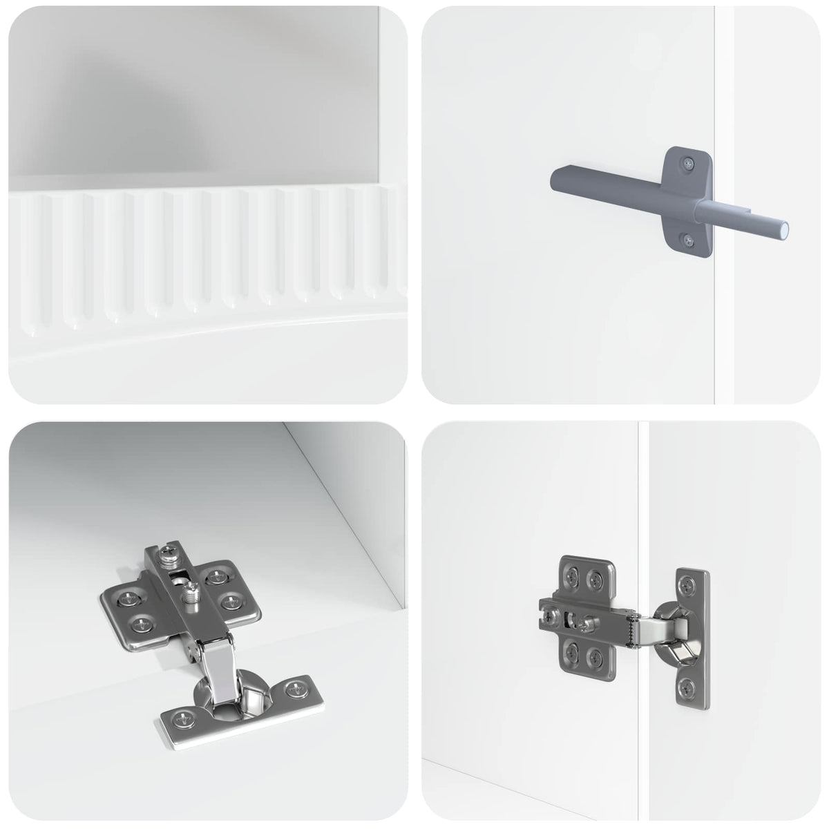 Meuble TV LED HOORN 3 pc Blanc brillant Bois d'ingénierie