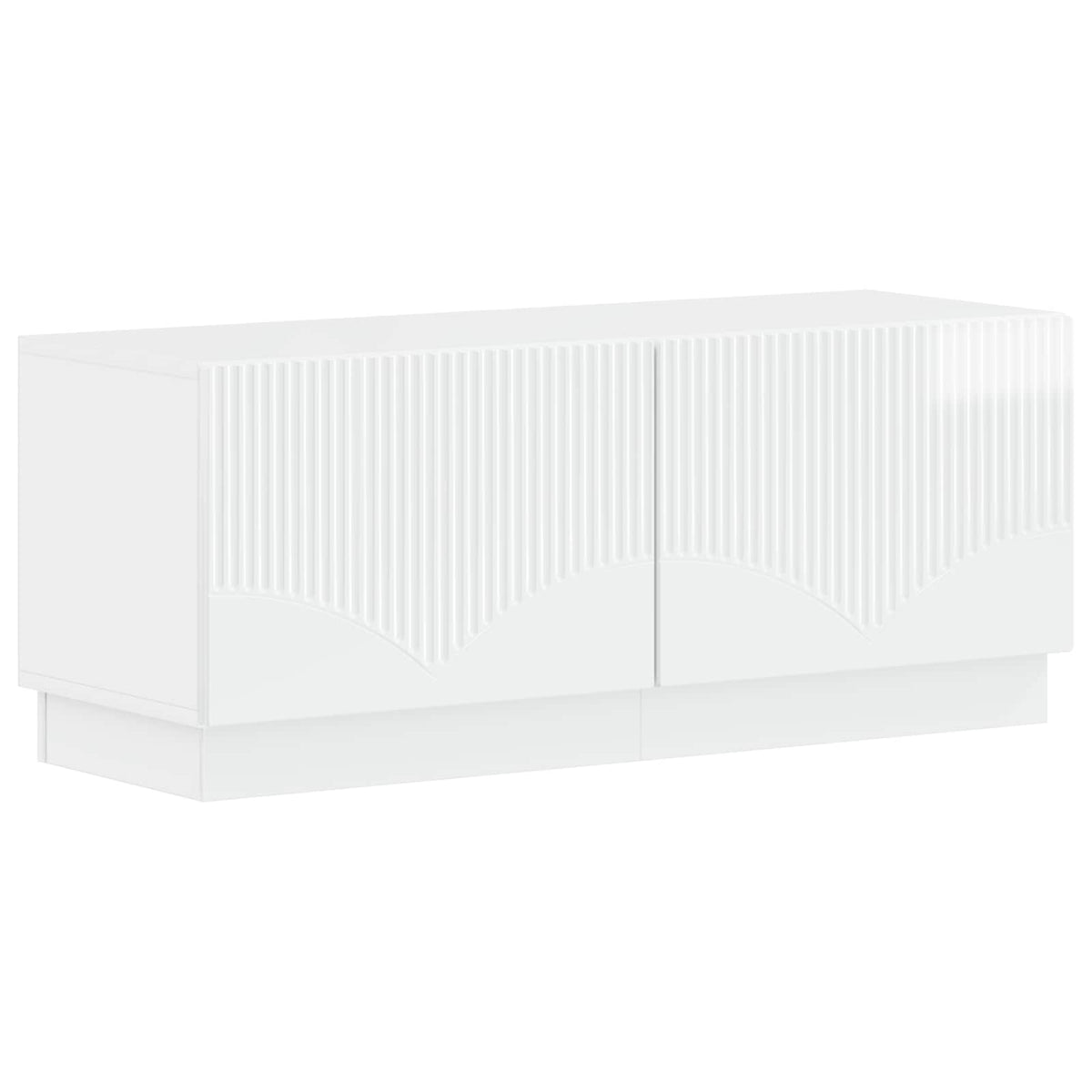 Meuble TV LED HOORN 3 pc Blanc brillant Bois d'ingénierie