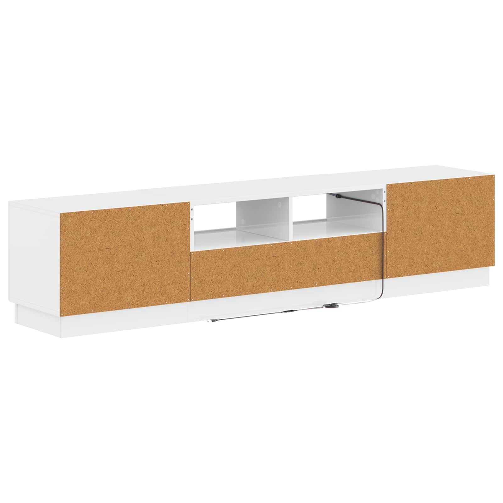 Meuble TV LED 5 pièces Blanc brillant Bois d'ingénierie