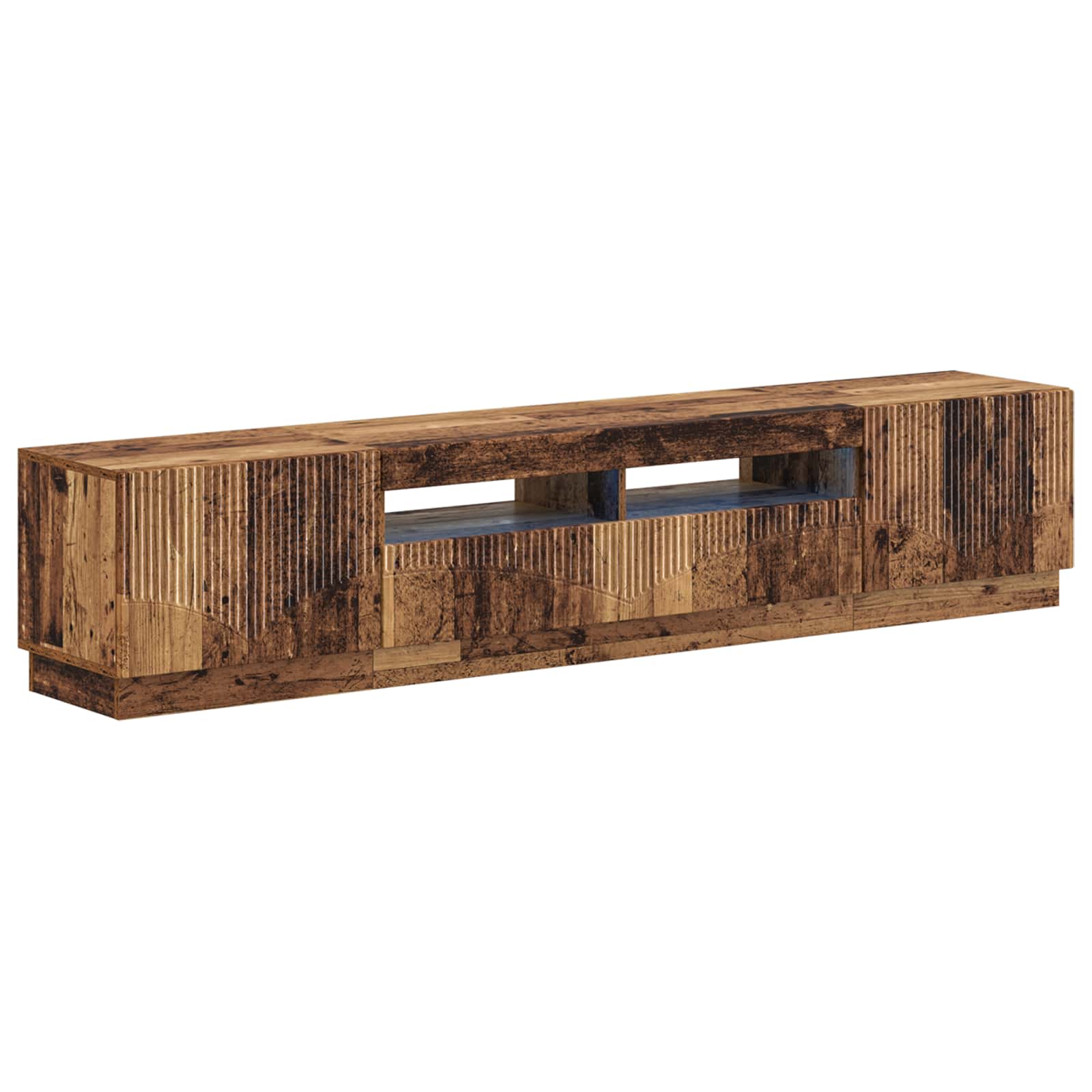 Meuble TV LED 5 pièces Bois ancien Bois d'ingénierie
